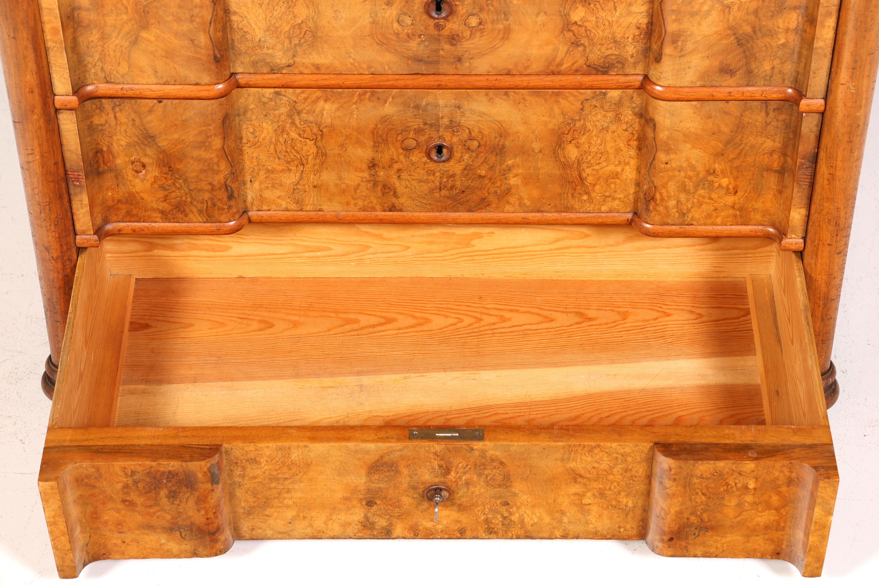 Edle Gründerzeit Kommode mit Spiegelaufsatz Louis Philippe Frisierkommode Holz Schrank Antik Flurschrank um 1880