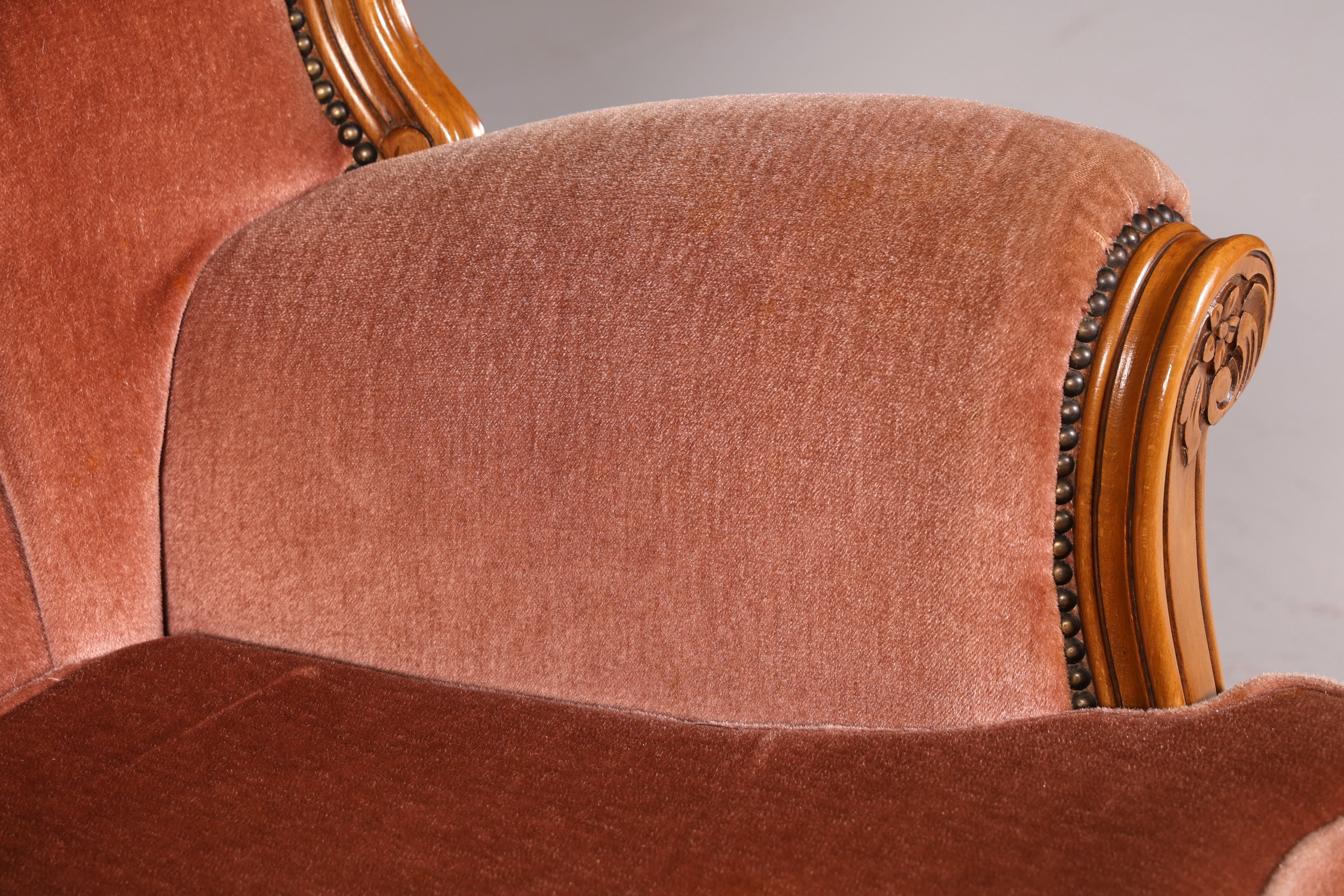 Edler Chippendale Armlehnsessel Barock Stil Samt Stoff Sessel Armchair Rococo Antik 1 von 4