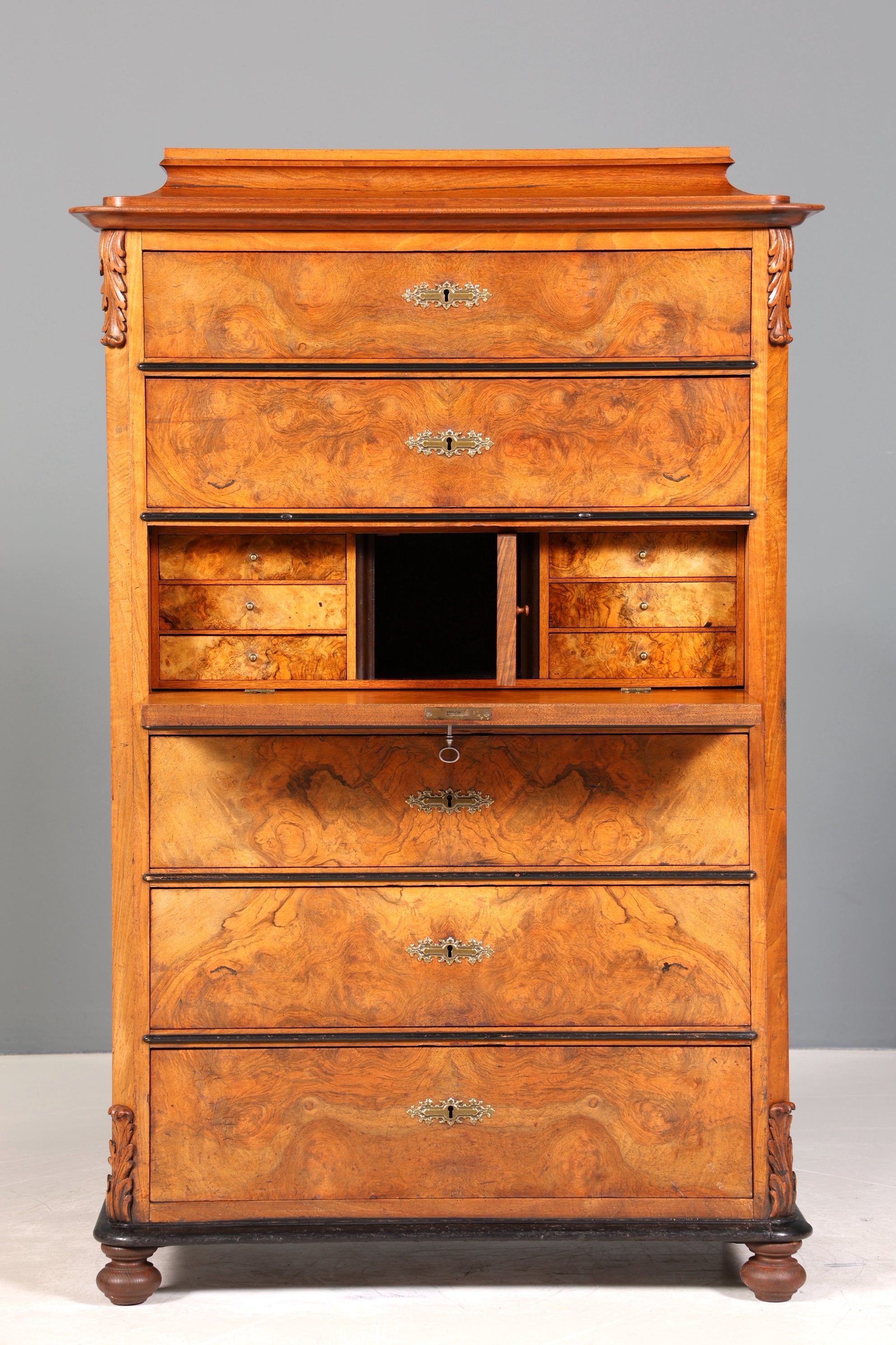 Wunderschöner Louis Philippe Sekretär Chiffoniere um 1880 Gründerzeit Vertiko Schrank Semainier