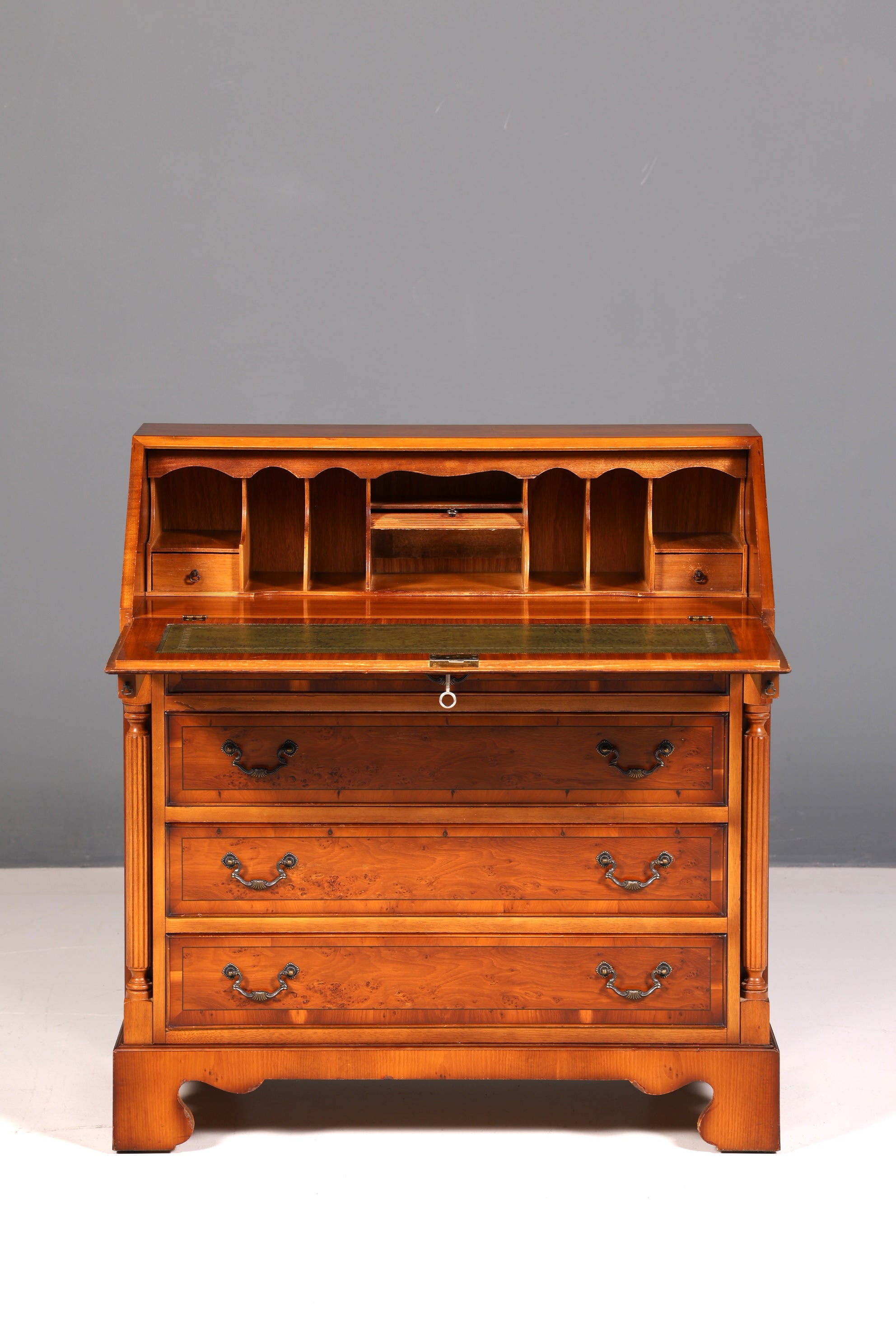 Wunderschöner Englischer Sekretär Schreibkommode Echt Holz Biedermeier Stil Schreibtisch Kommode