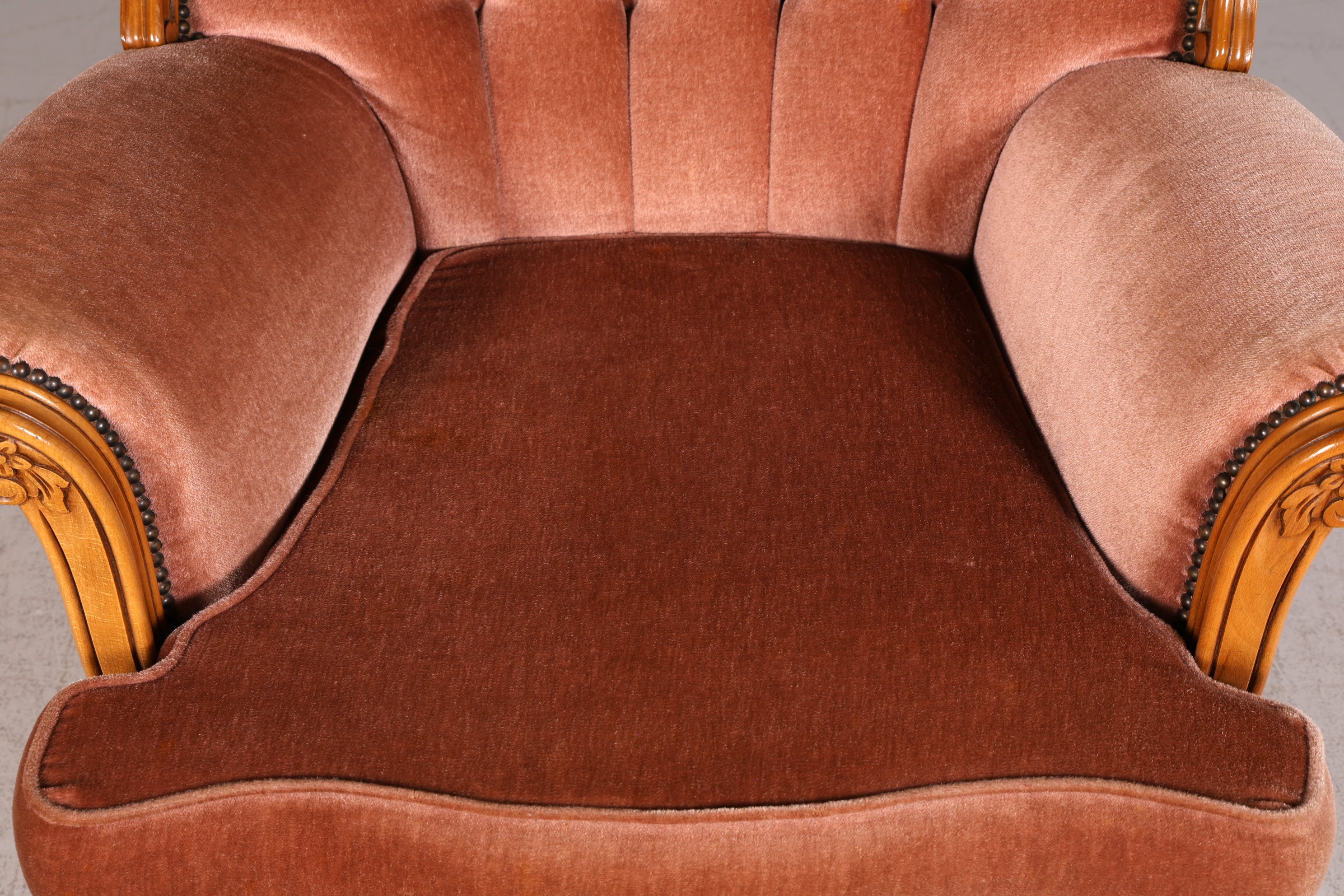 Edler Chippendale Armlehnsessel Barock Stil Samt Stoff Sessel Armchair Rococo Antik 2 von 4