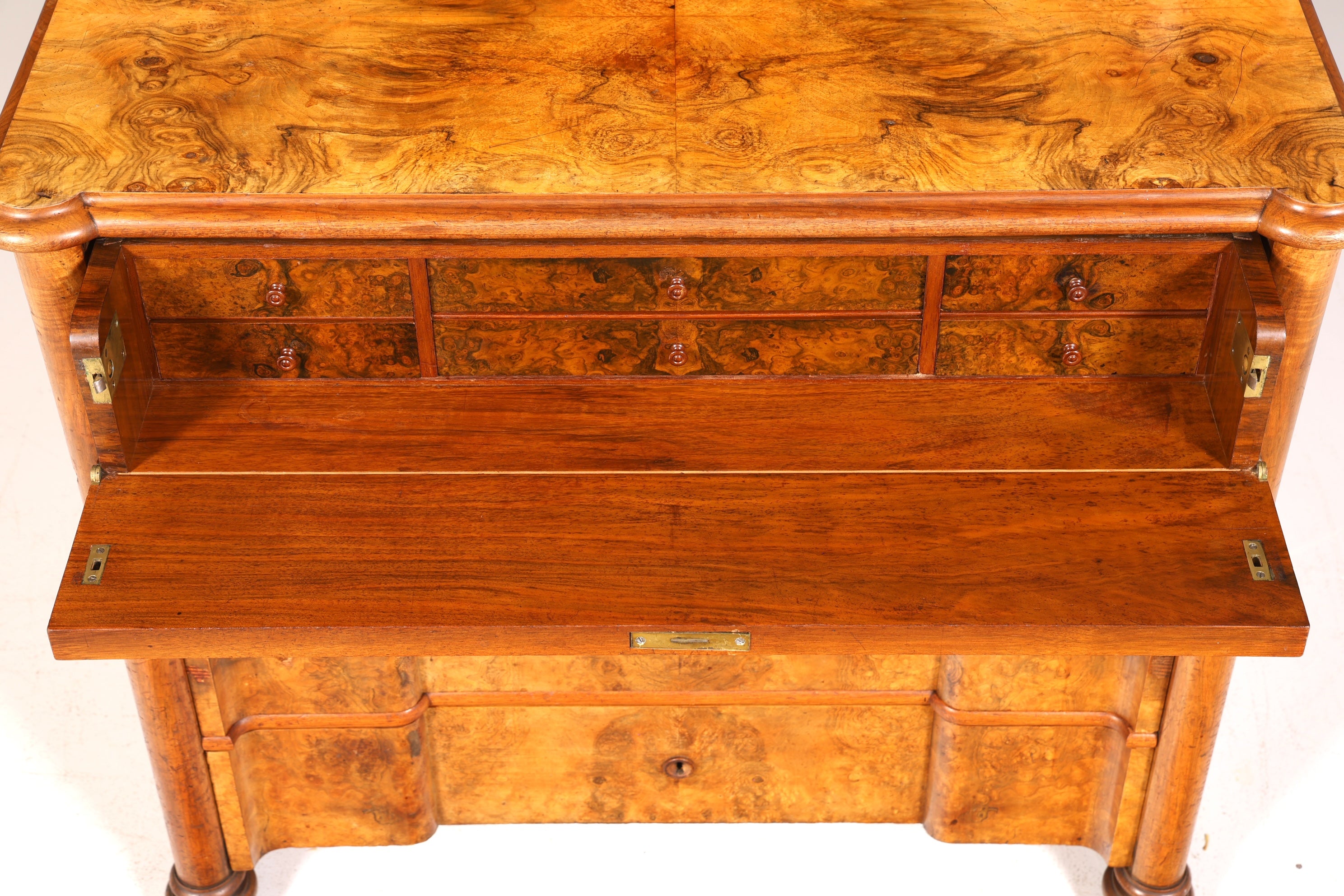 Edle Gründerzeit Kommode mit Spiegelaufsatz Louis Philippe Frisierkommode Holz Schrank Antik Flurschrank um 1880