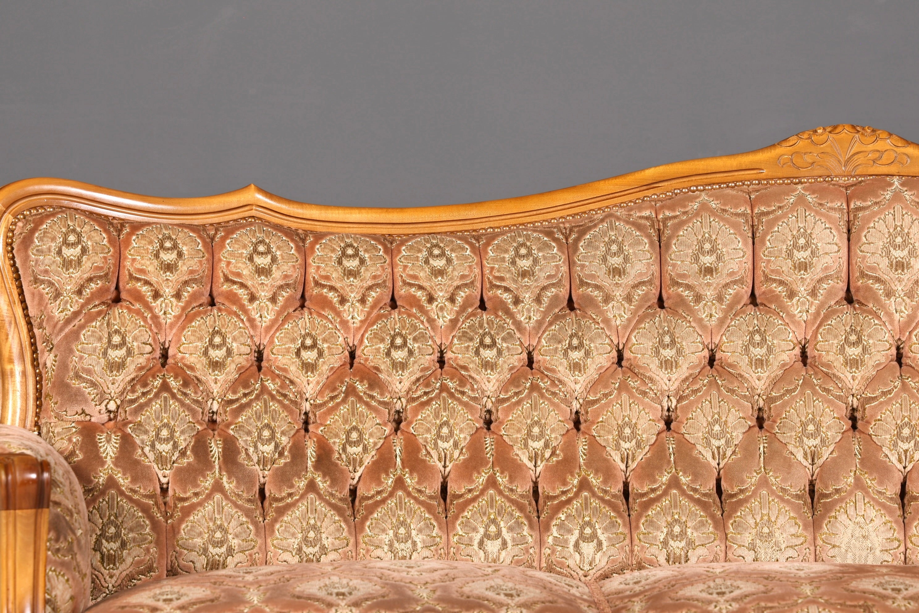 Wunderschönes Chippendale Sofa Barock Stil Couch Samt Stoff 3 Sitzer Antik Vintage