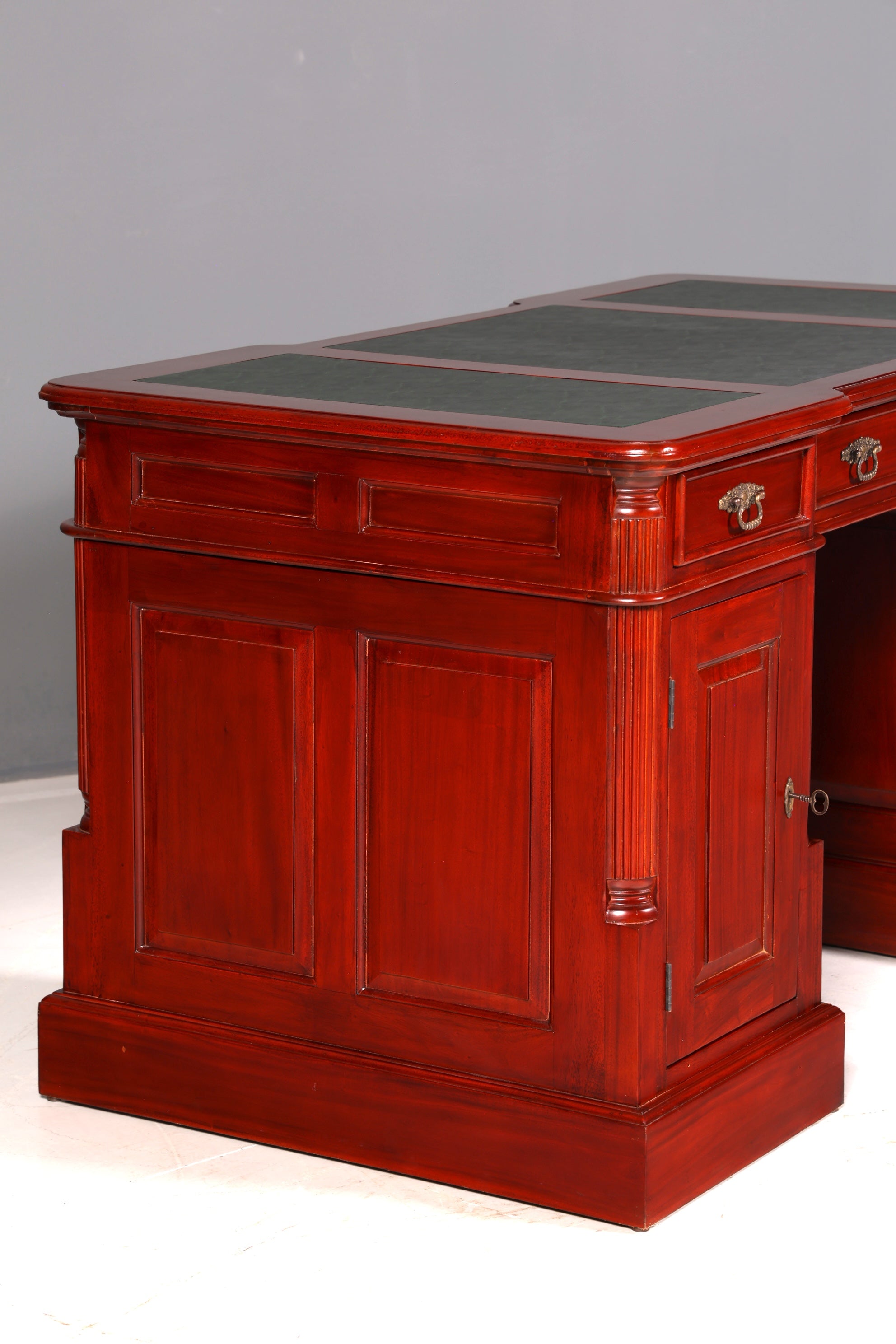 Wunderschöner Englischer Schreibtisch Mahagoni Lederauflage Bürotisch Office Desk Antik Vintage