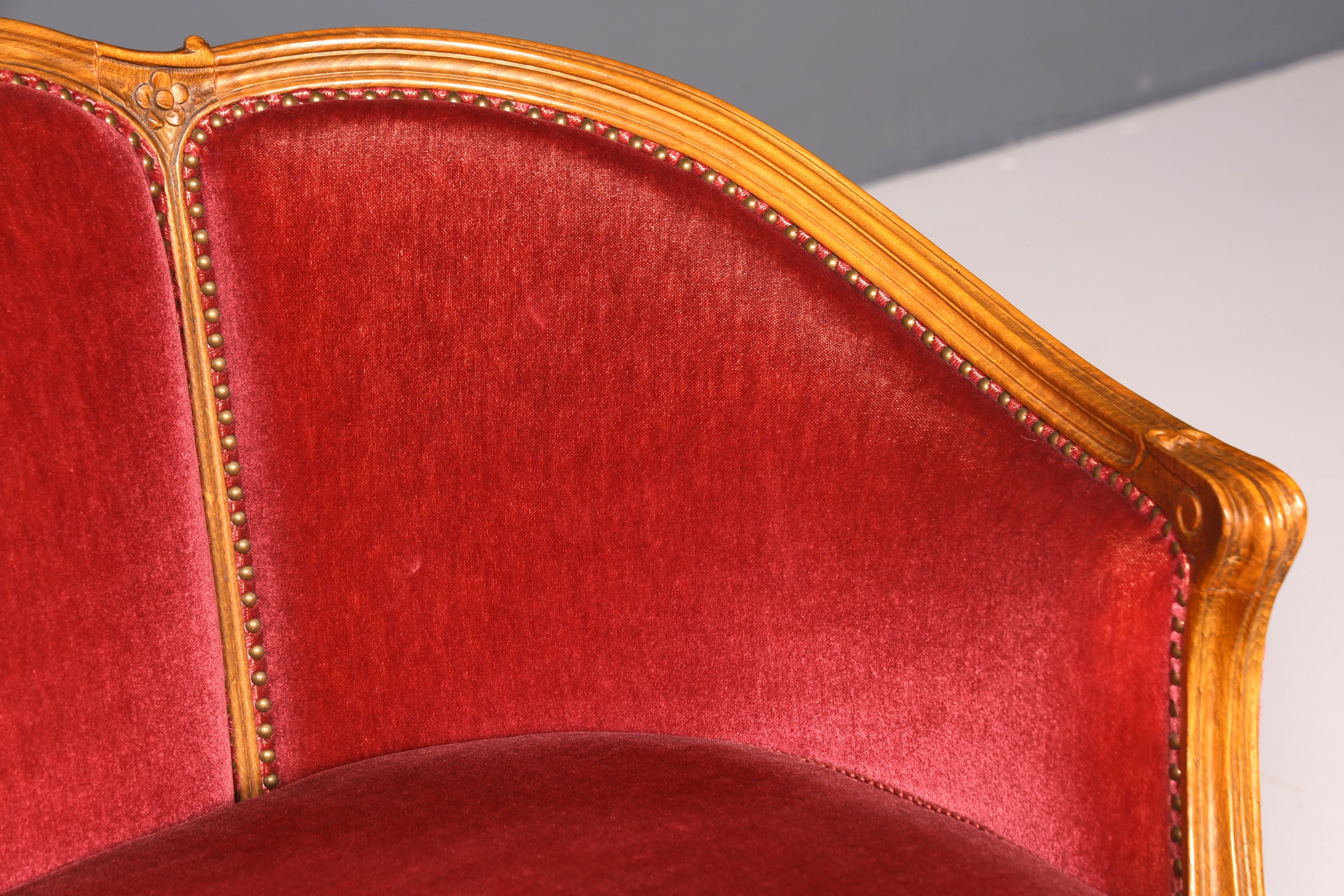 Wunderschönes Chippendale Sofa Barock Stil Couch Samt Stoff 3 Sitzer Canapé