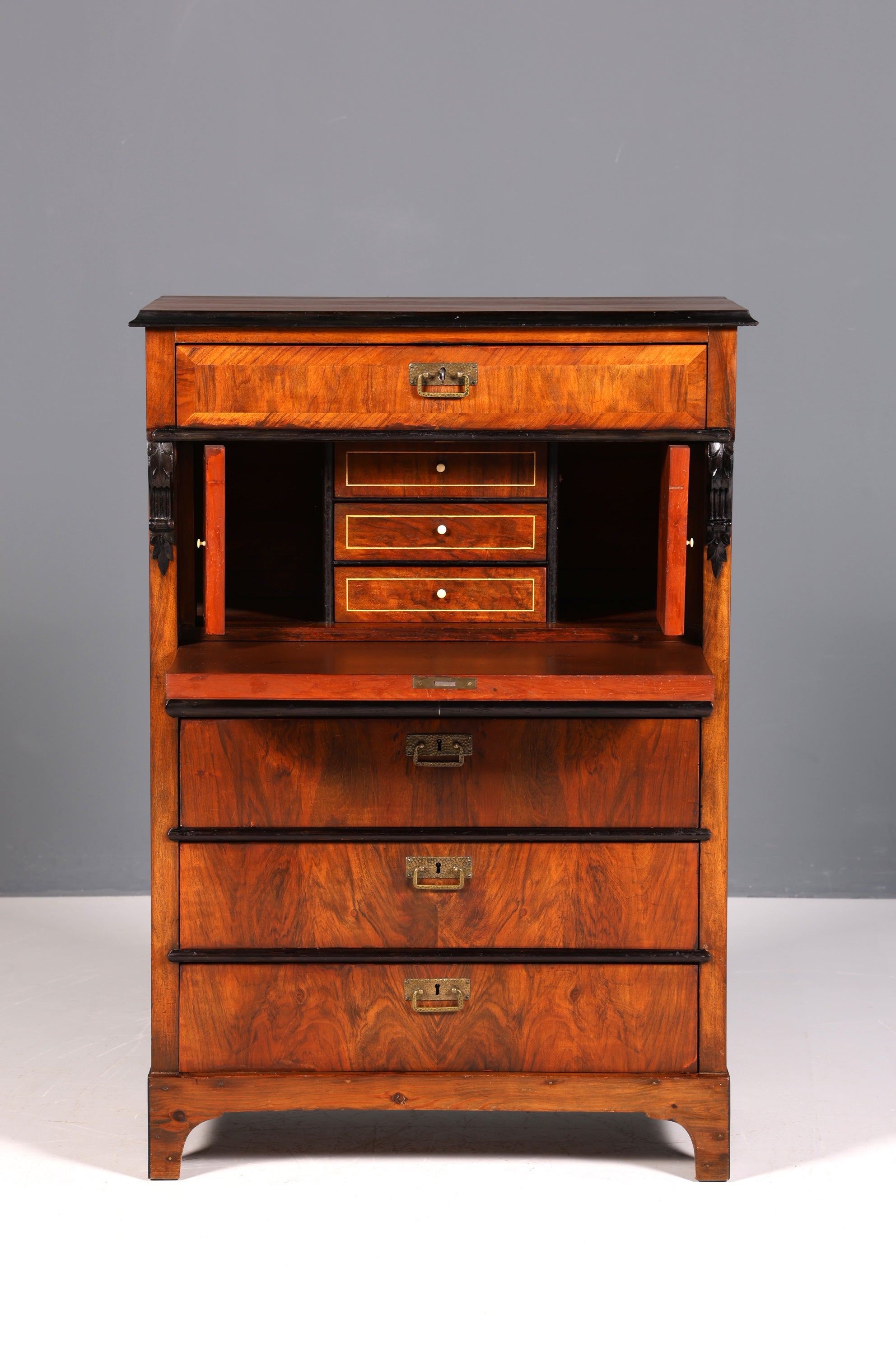 F841 Finish Wunderschöner Gründerzeit Sekretär Kommode Jugendstil Schubladenkommode Antik Vertiko