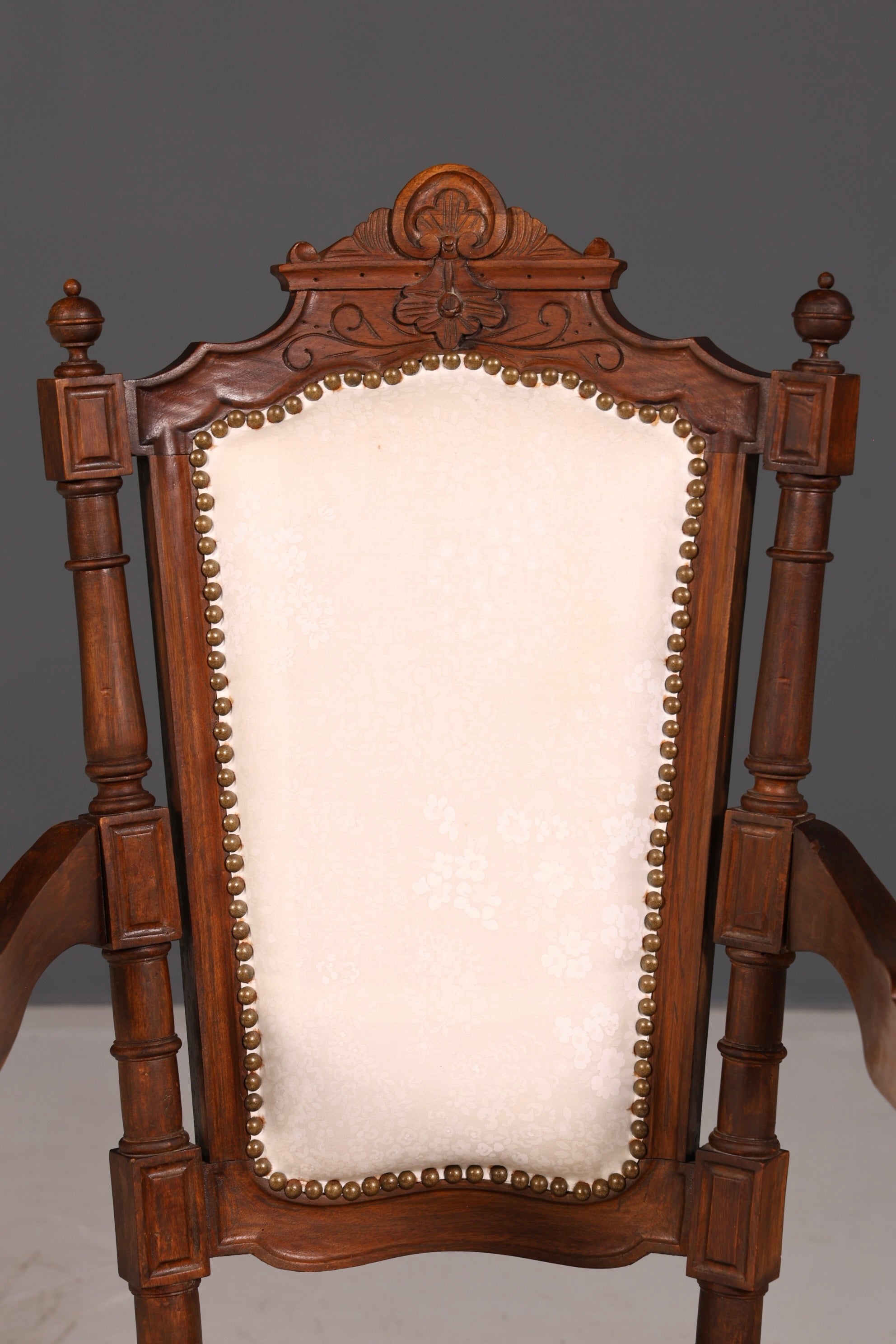 Elegant Neo-Renaissance armchair, antique Historicist chair, Gründerzeit secretary chair, desk chair, upholstered chair 2 of 2