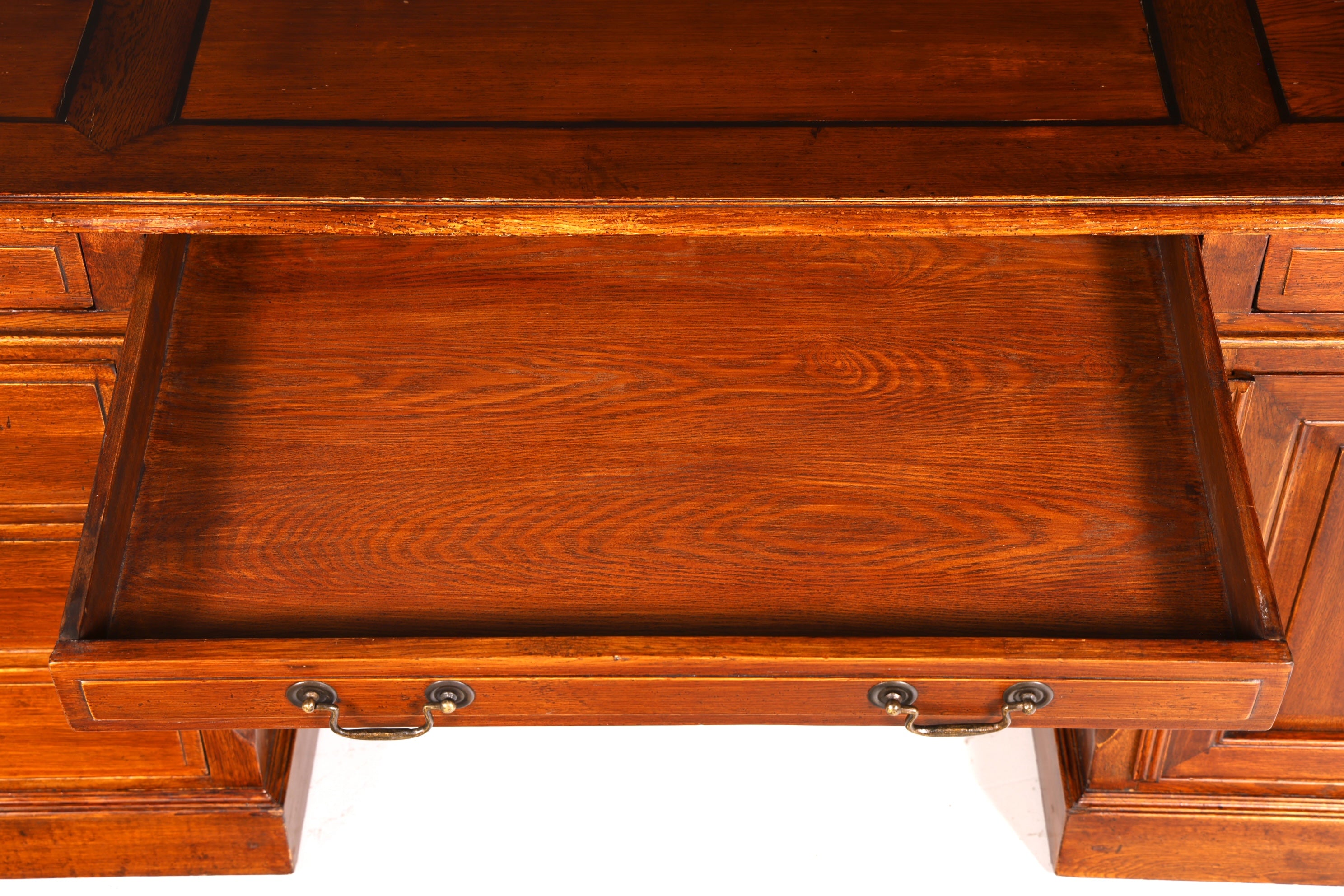 Beeindruckender Englischer XXL Schreibtisch Bürotisch Office Desk Partnerdesk Antik Massivholz Vintage