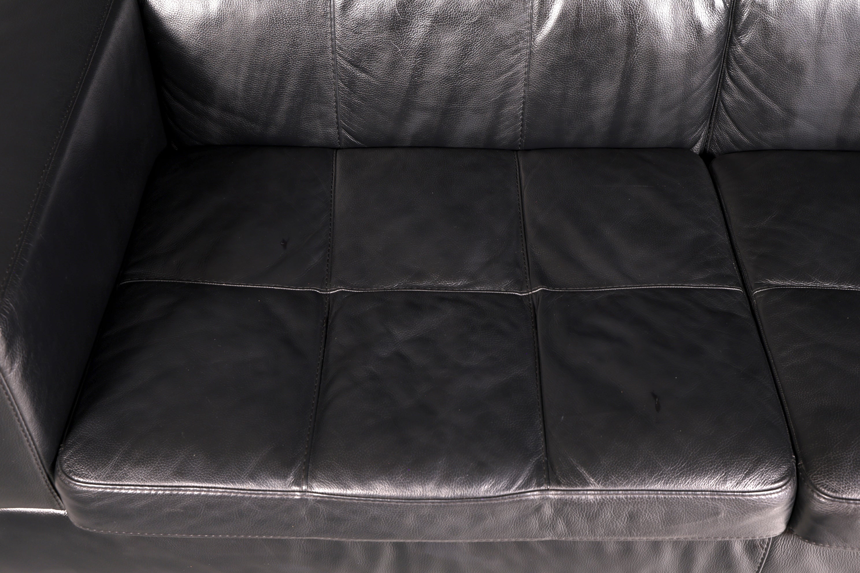 Edles MaxDivani Echtleder Sofa 3-Sitzer Designer Couch Italienisch Ledersofa Schwarz