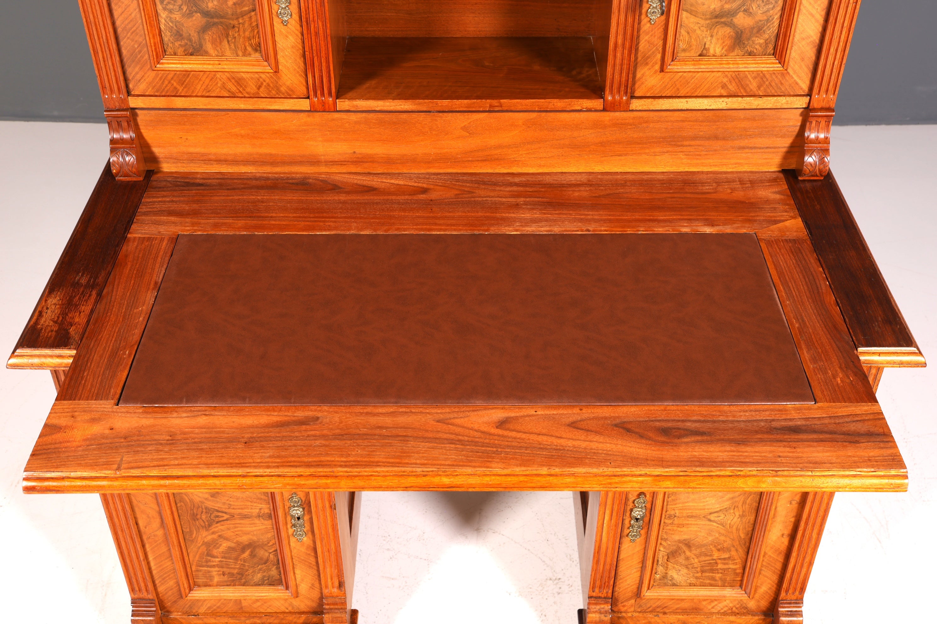 Traumhafter Gründerzeit Schreibtisch mit Aufsatz Jugendstil Bürotisch echt Holz Antik Office Desk