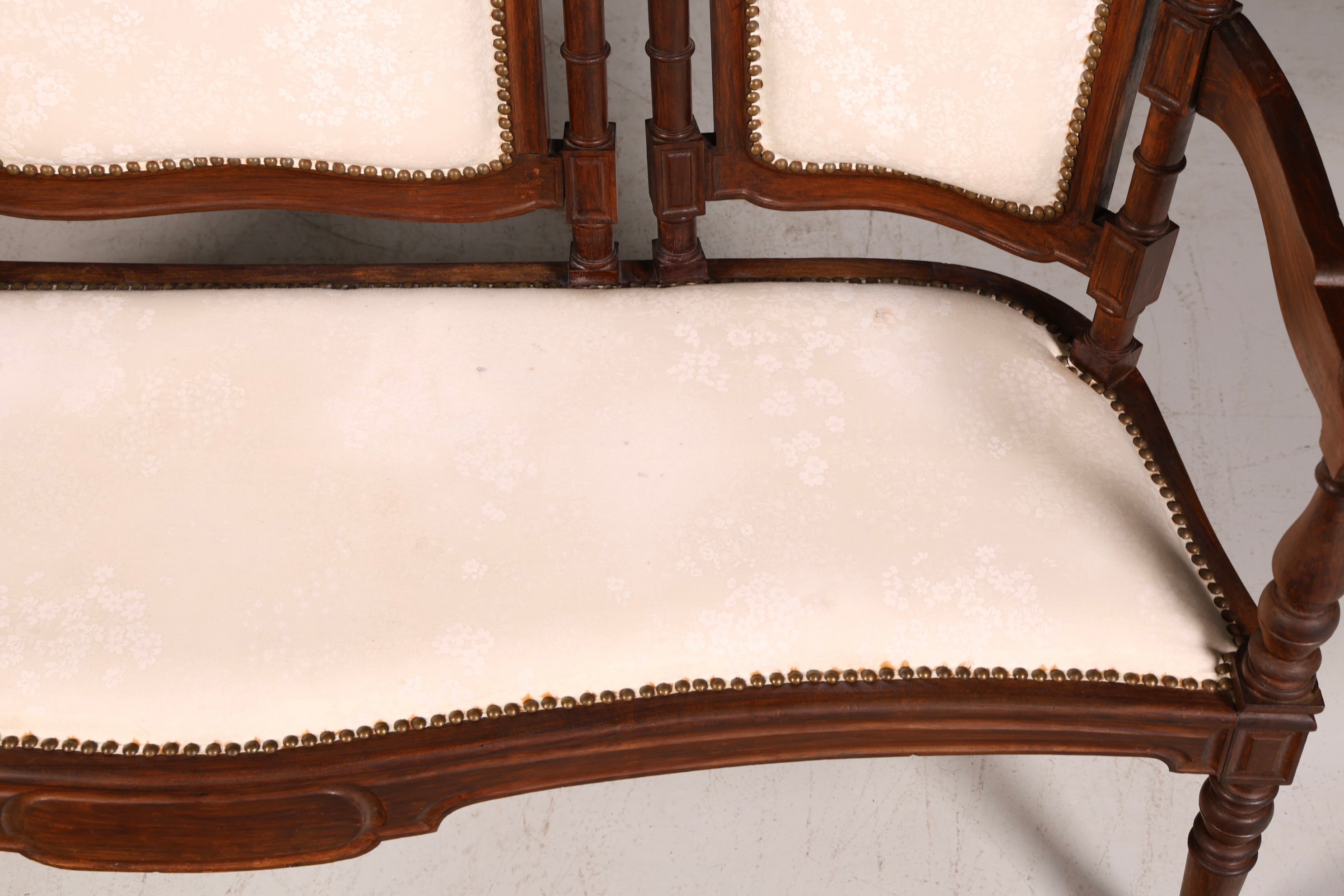Elegant Neo-Renaissance bench, antique Gründerzeit sofa, upholstered bench, salon bench, bench