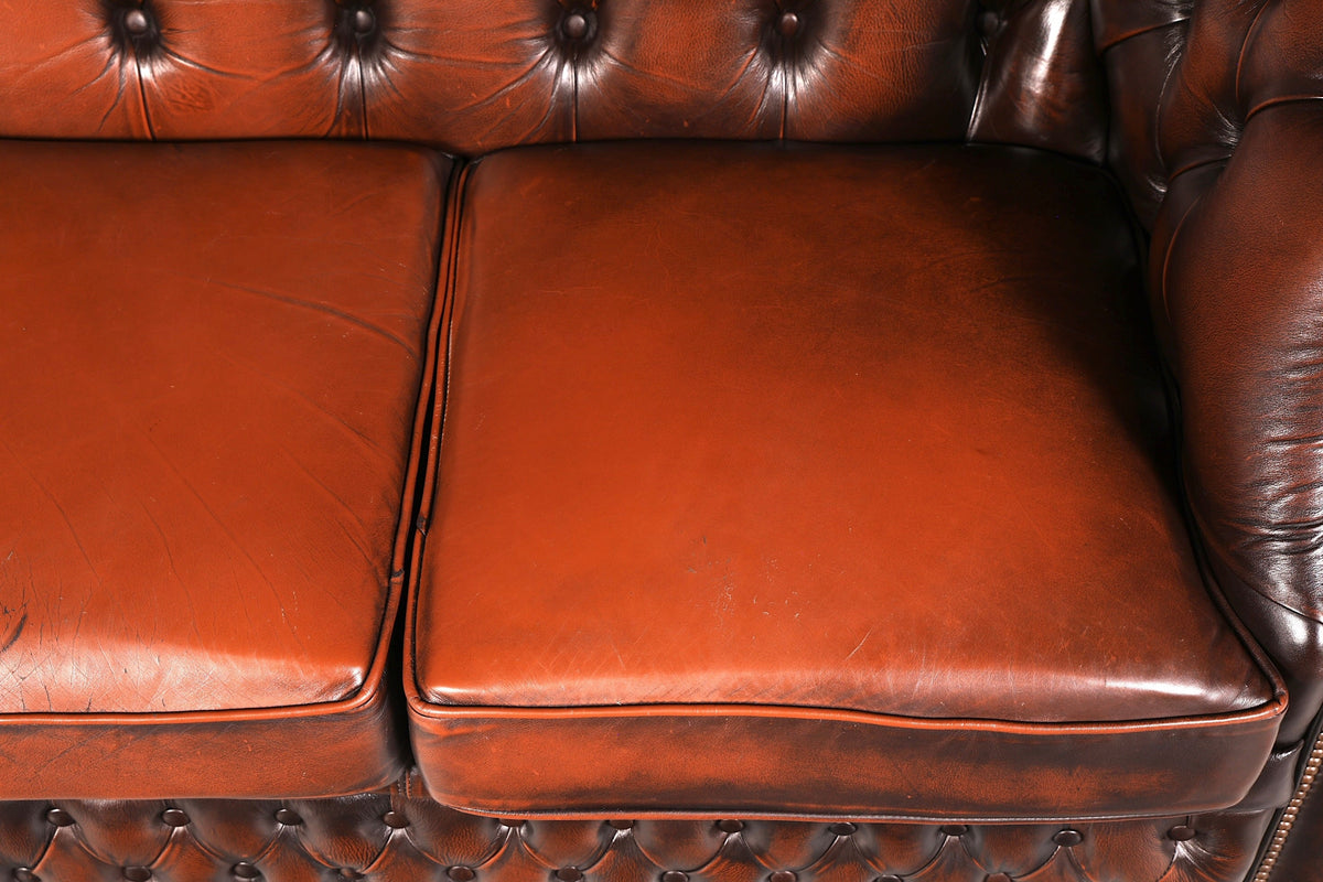 Wunderschönes Original Chesterfield Centurion 3-Sitzer Sofa Echt Leder Couch Englisch Polstersofa Antik Vintage
