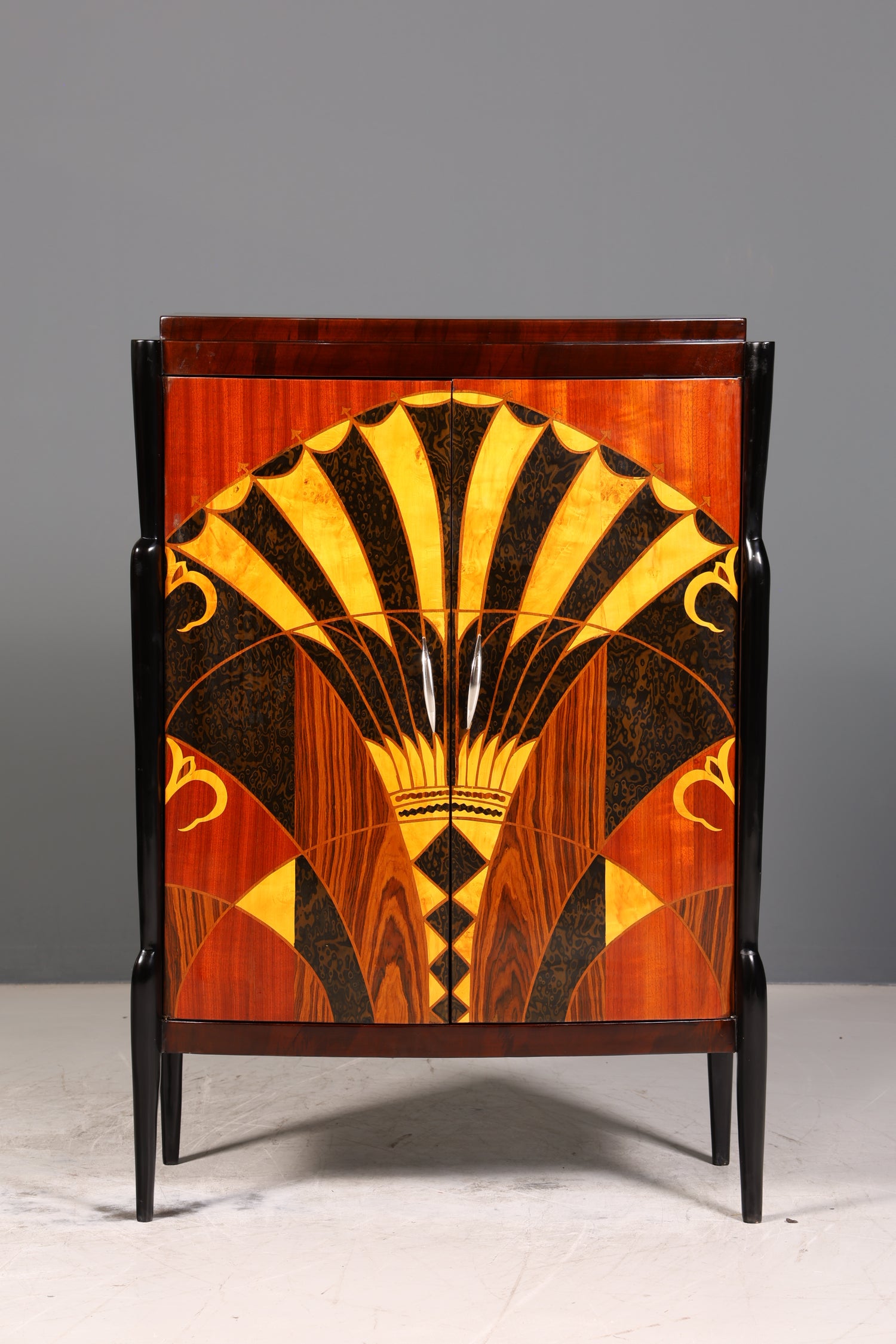 Edles Art Deco Stil Highboard Schrank Kommode Vertiko Sun Cabinet