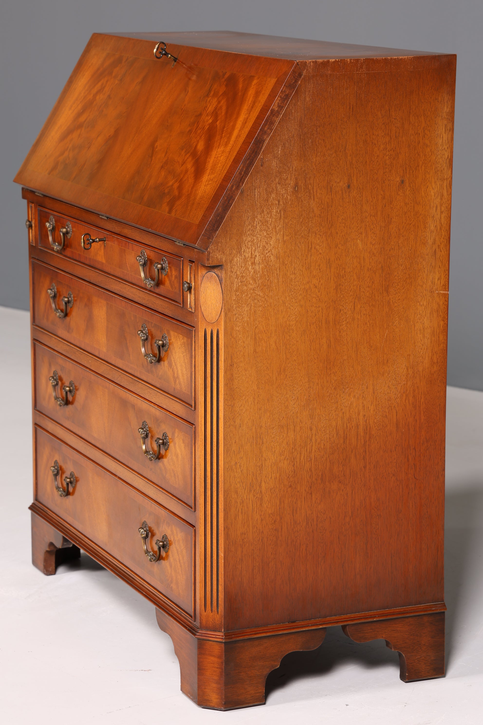 Wunderschöner Englischer Sekretär echt Leder Schreibkommode UK Schreibtisch Kommode