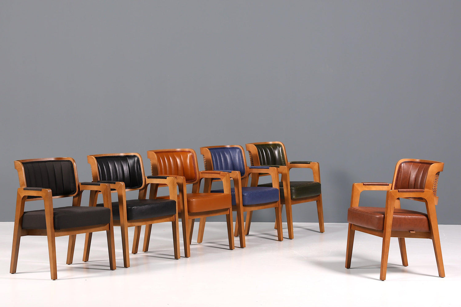 Edler Armlehnstuhl "LIMA" Esszimmerstuhl mit Korbgeflecht in Braun Polsterstuhl Küchenstuhl Sekretär Stuhl