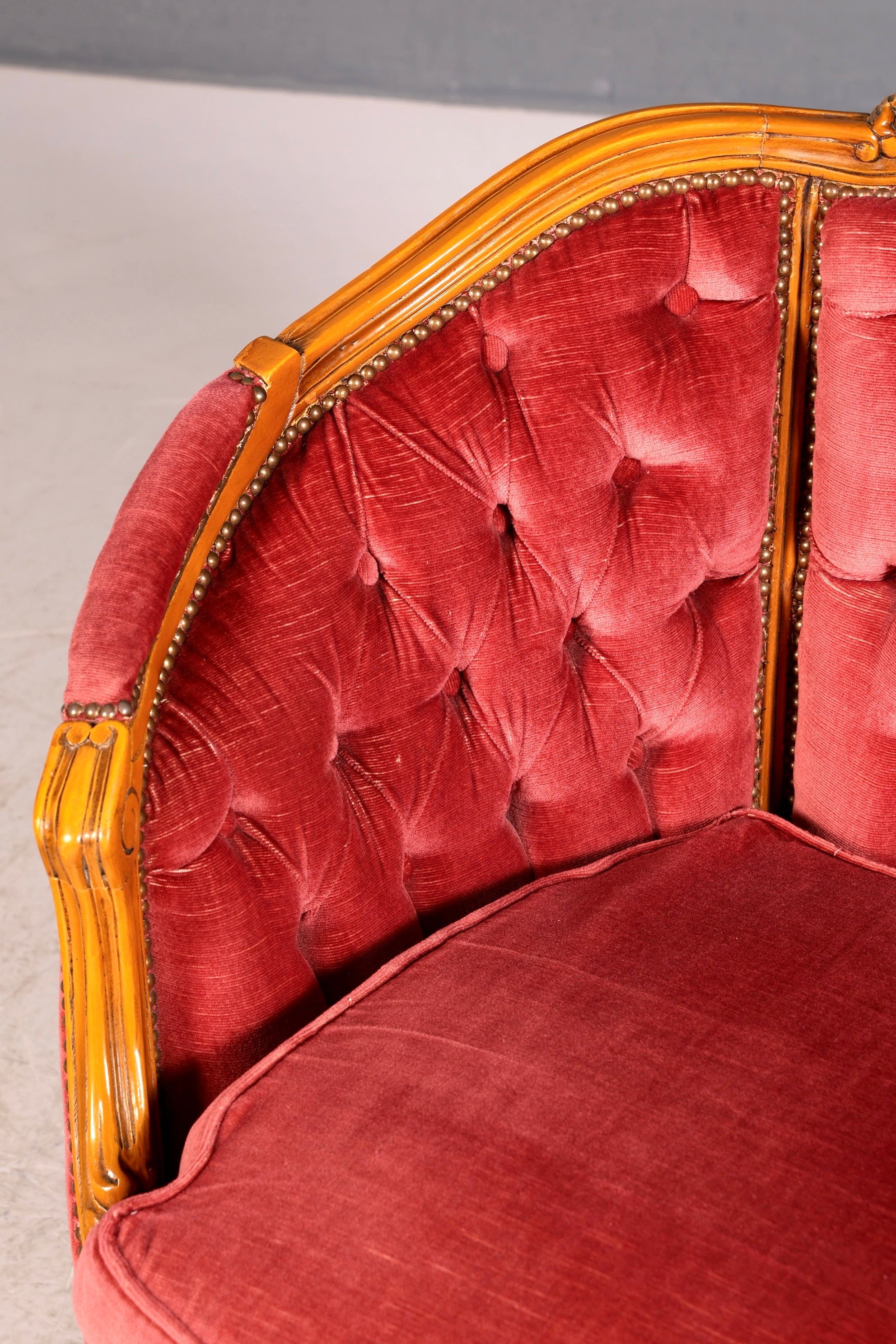 G063 Finish cm Edler Chippendale Armlehnsessel Barock Stil Sessel Armchair Samt Stoff Sessel