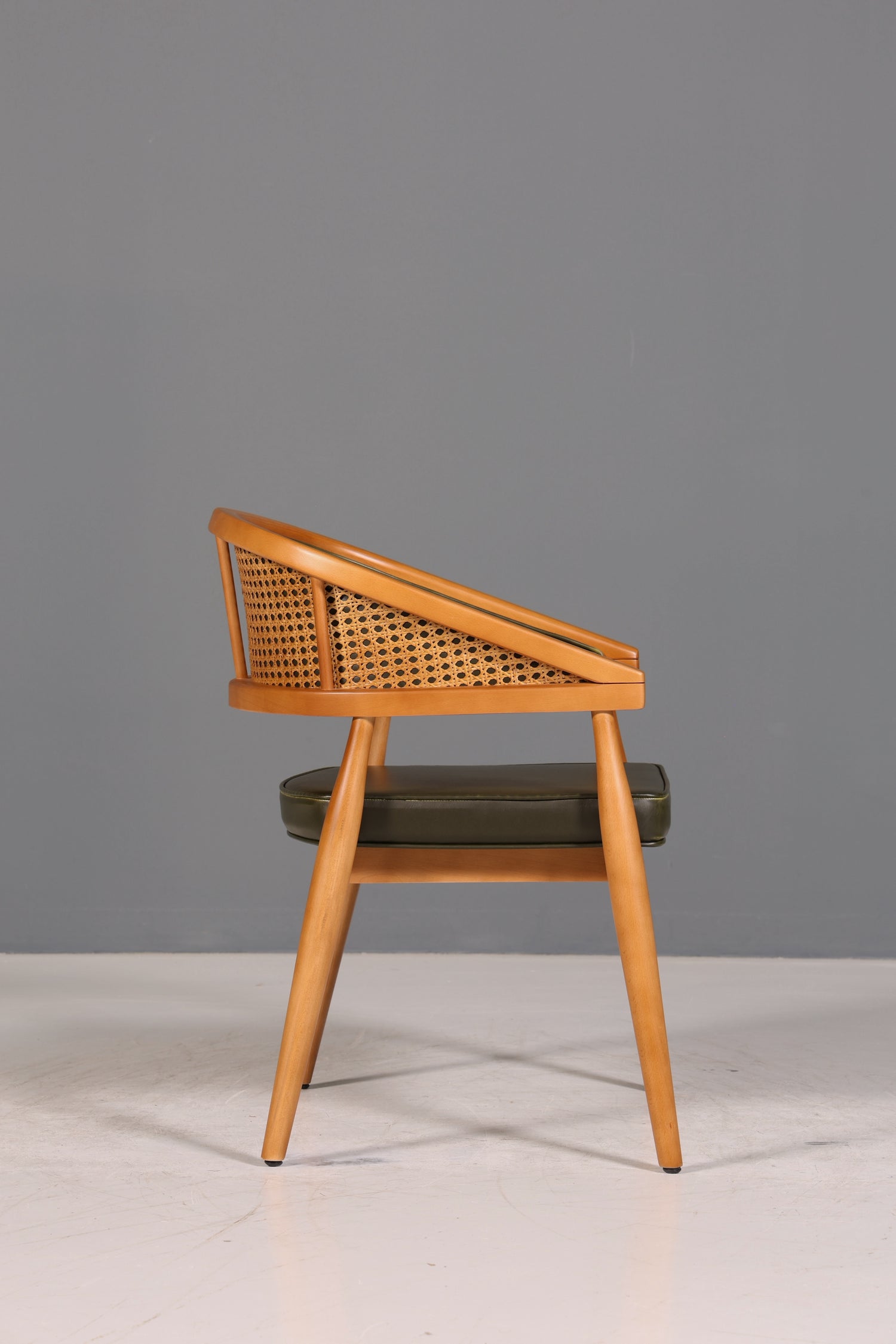 Edler Korbgeflecht Esszimmer Stuhl "Malibu Plus Green" Küchenstuhl Armlehnstuhl Buche Sekretär Stuhl