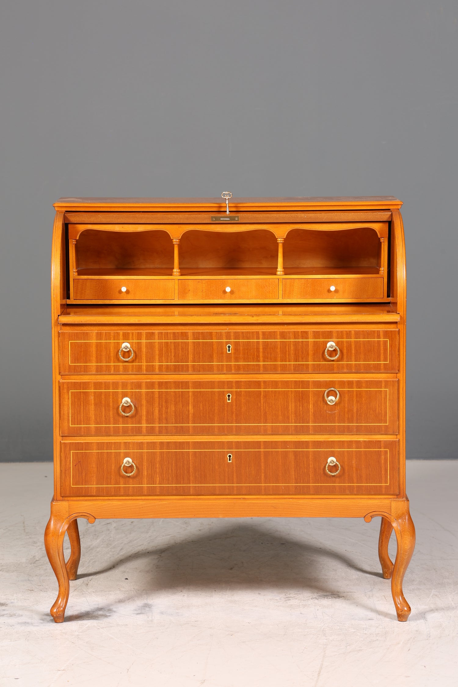 Wunderschöner Sekretär um 1940 Büro Chippendale Stil Kommode Schreibkommode Schreibtisch