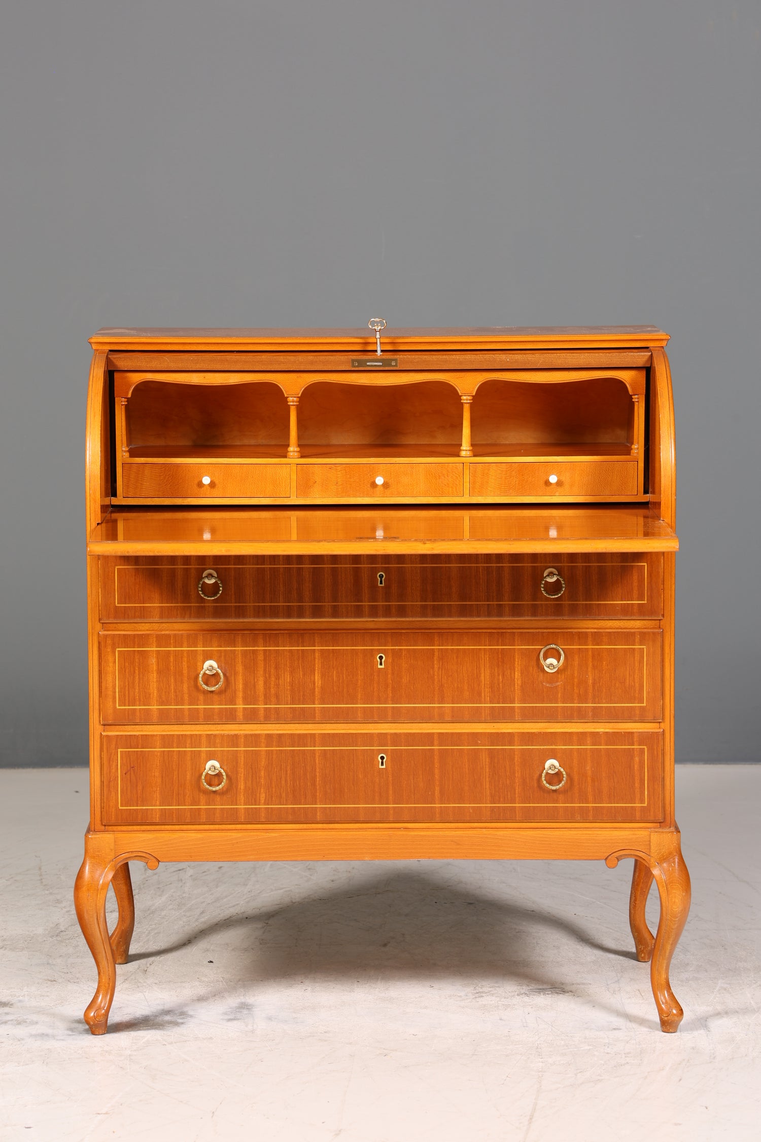 Wunderschöner Sekretär um 1940 Büro Chippendale Stil Kommode Schreibkommode Schreibtisch