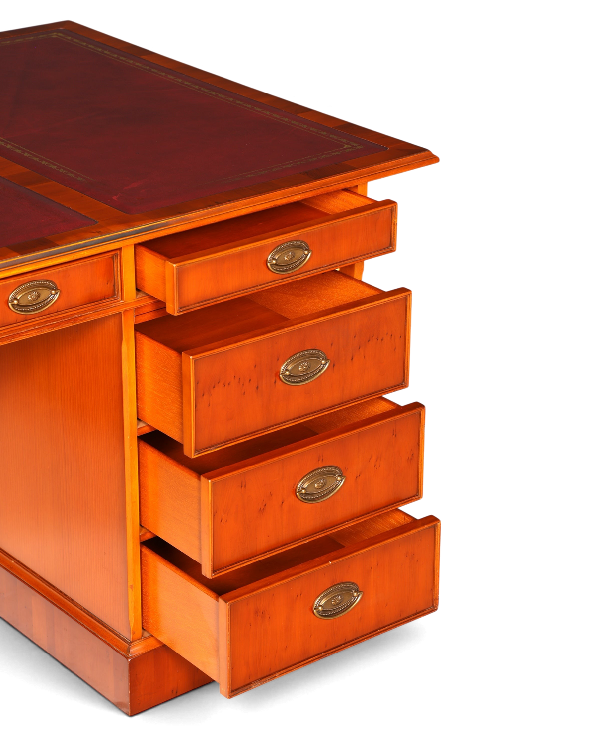 G721 Finish cm HELDENSE Wunderschöner Englischer Schreibtisch Englisch Eibe Desk Leder Auflage Antik Stil Bürotisch Office Desk (Kopie)
