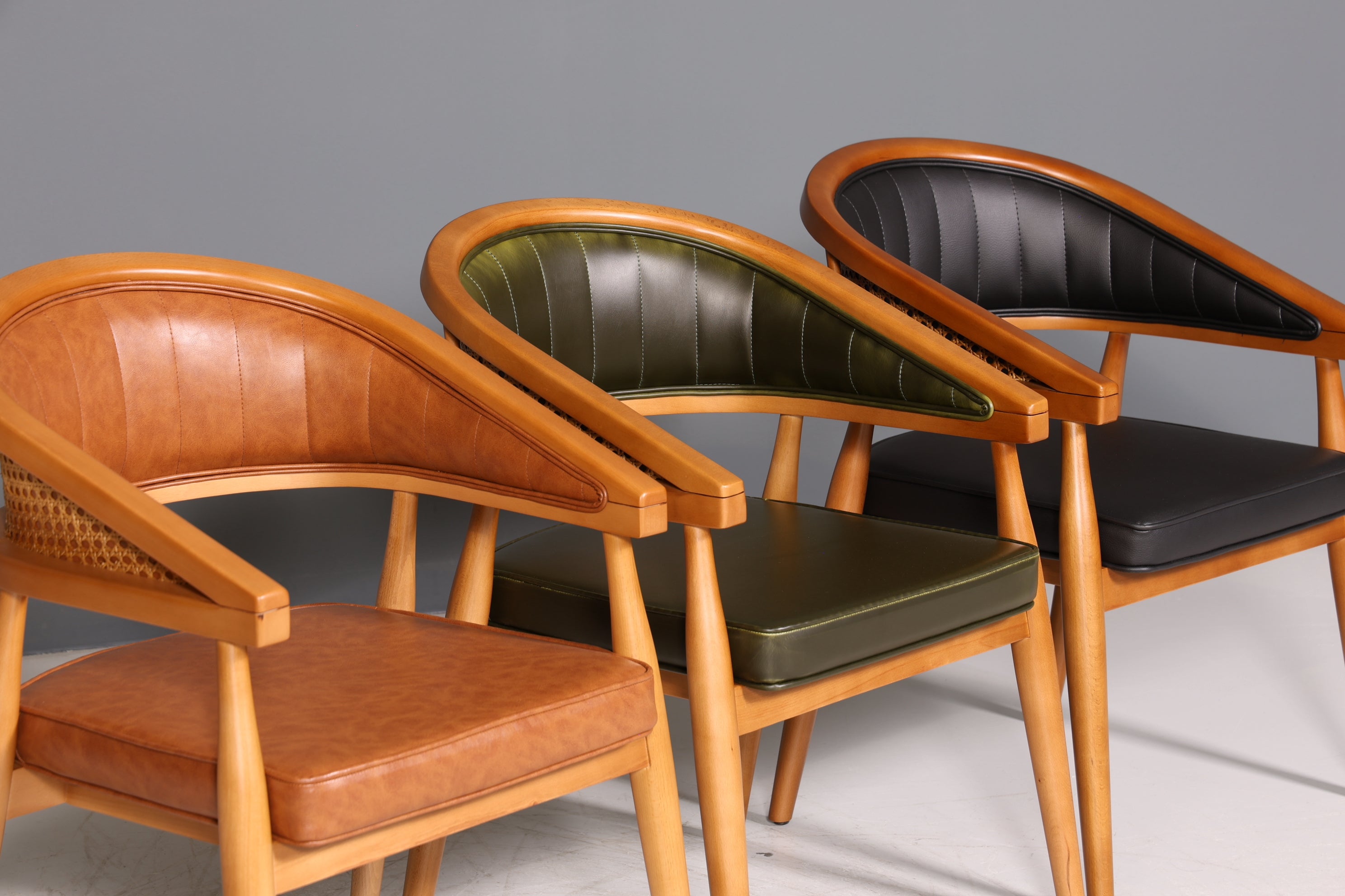 Edler Korbgeflecht Esszimmer Stuhl "Malibu Brown" Küchenstuhl Armlehnstuhl Buche Sekretär Stuhl
