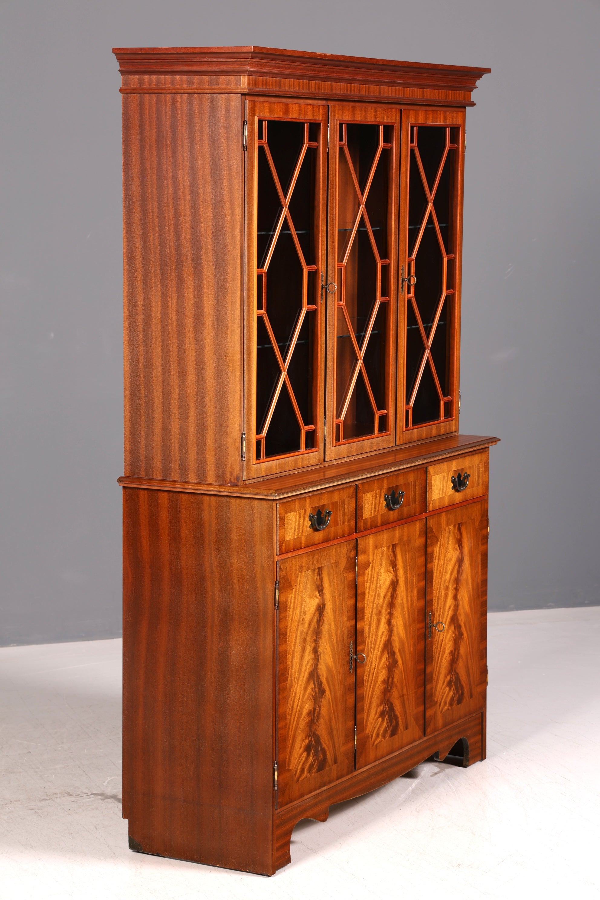 Wunderschöne Englische Vitrine Bibliothek Bücherschrank Glasvitrine Buffet Schrank Echt Holz Antik Vintage
