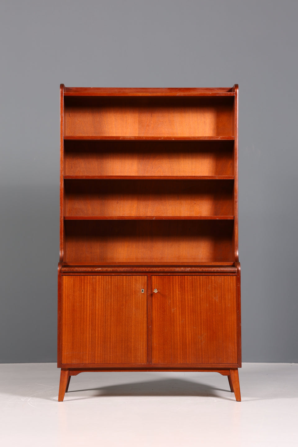 Wunderschöner Mid Century Schrank Bücherregal Vintage Sekretär Highboard Holz Regal 2 von 2