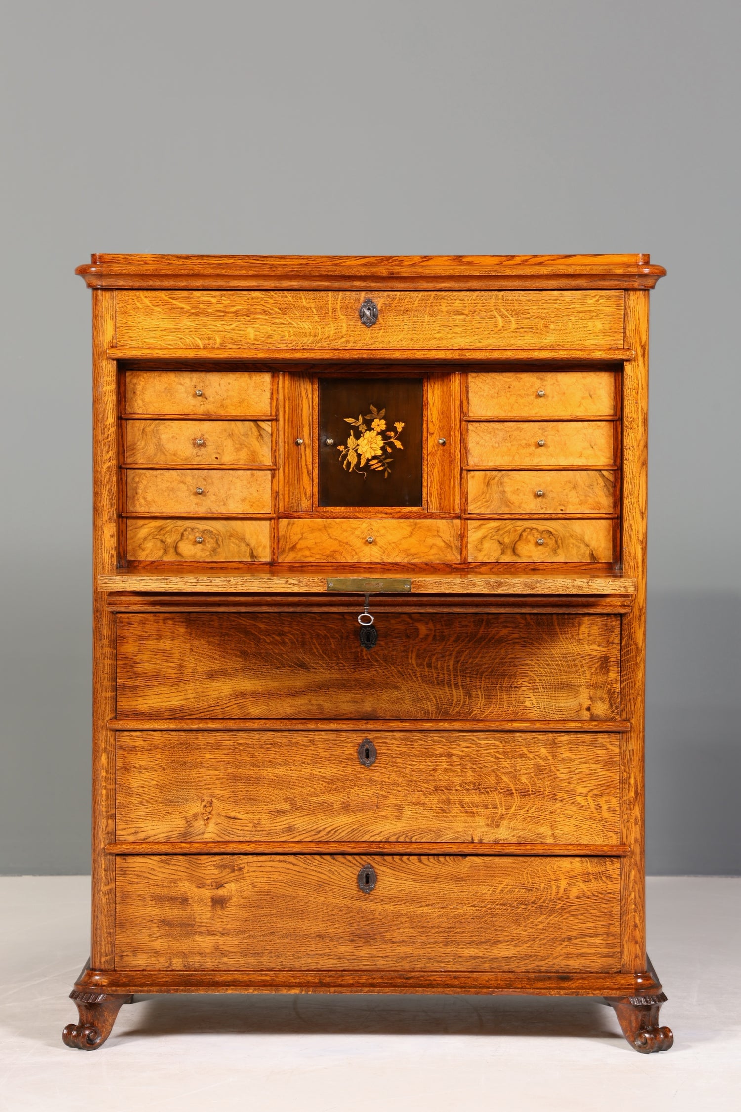 Wunderschöner Biedermeier Sekretär Vertiko Louis Philippe Highboard Kommode Schubladenkommode