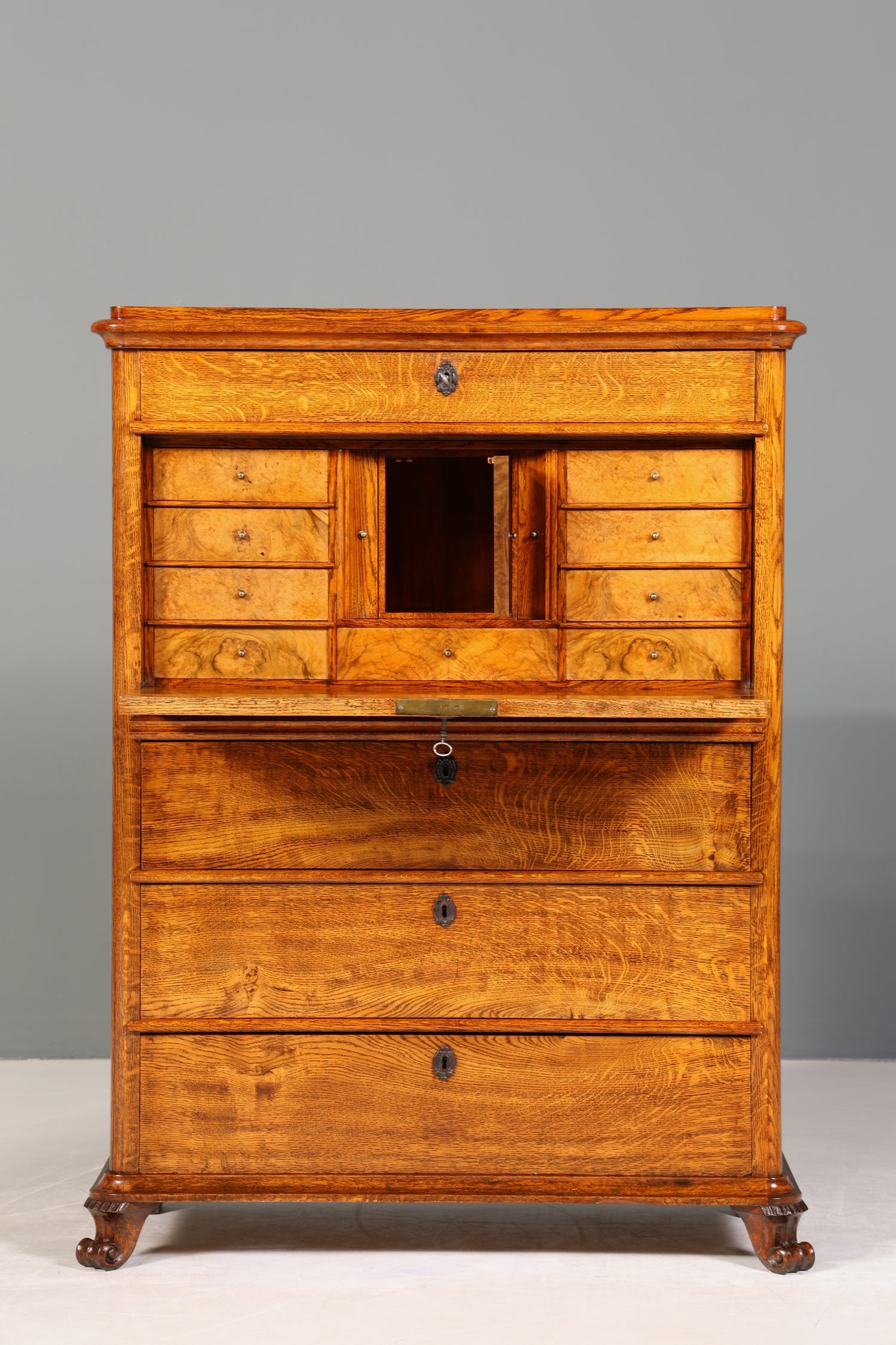 Wunderschöner Biedermeier Sekretär Vertiko Louis Philippe Highboard Kommode Schubladenkommode