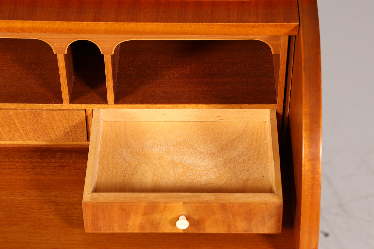 Traumhafter Mid Century Rollladen Sekretär echt Holz Schrank Office Kommode 60er Jahre