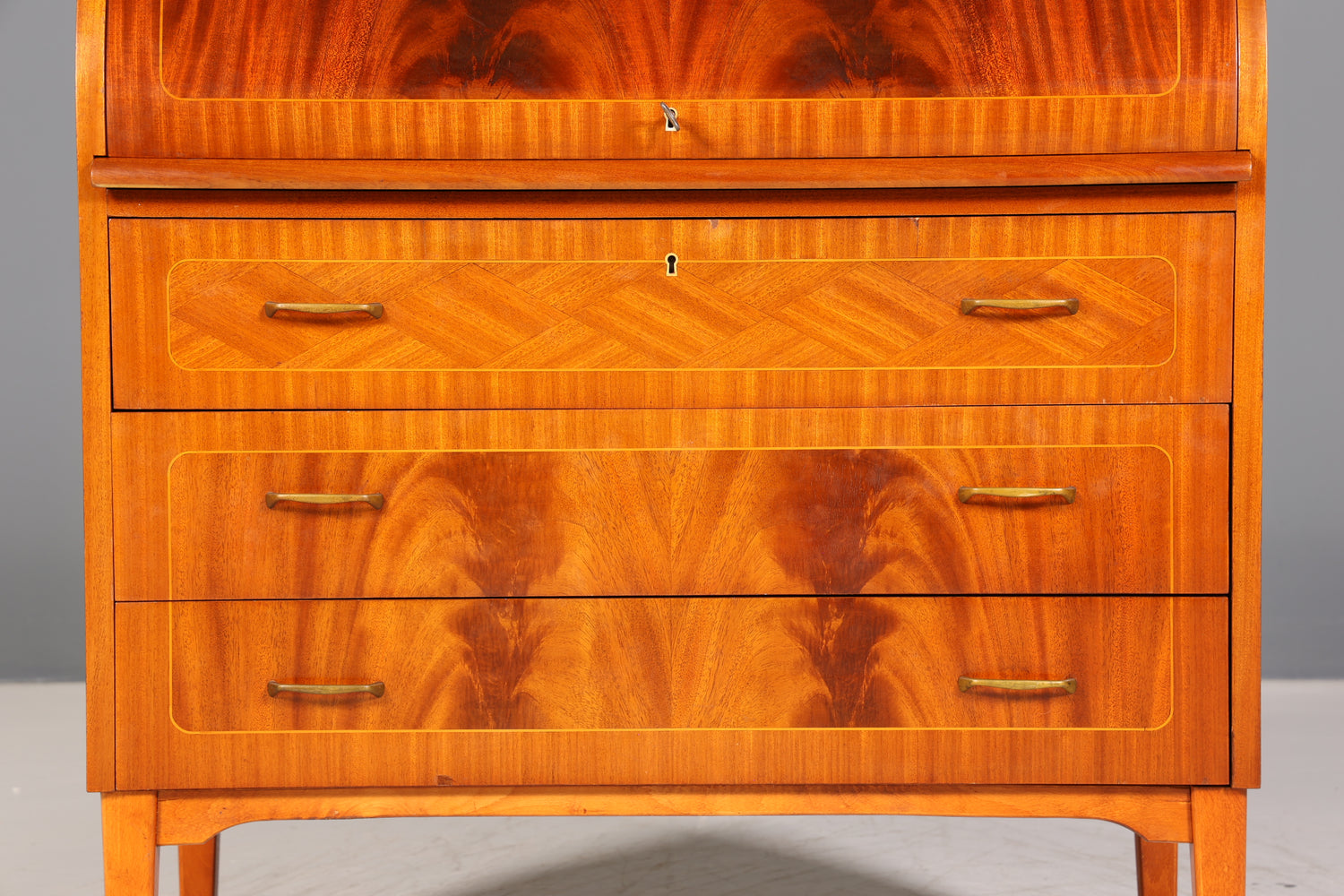 Traumhafter Mid Century Rollladen Sekretär echt Holz Schrank Office Kommode 60er Jahre