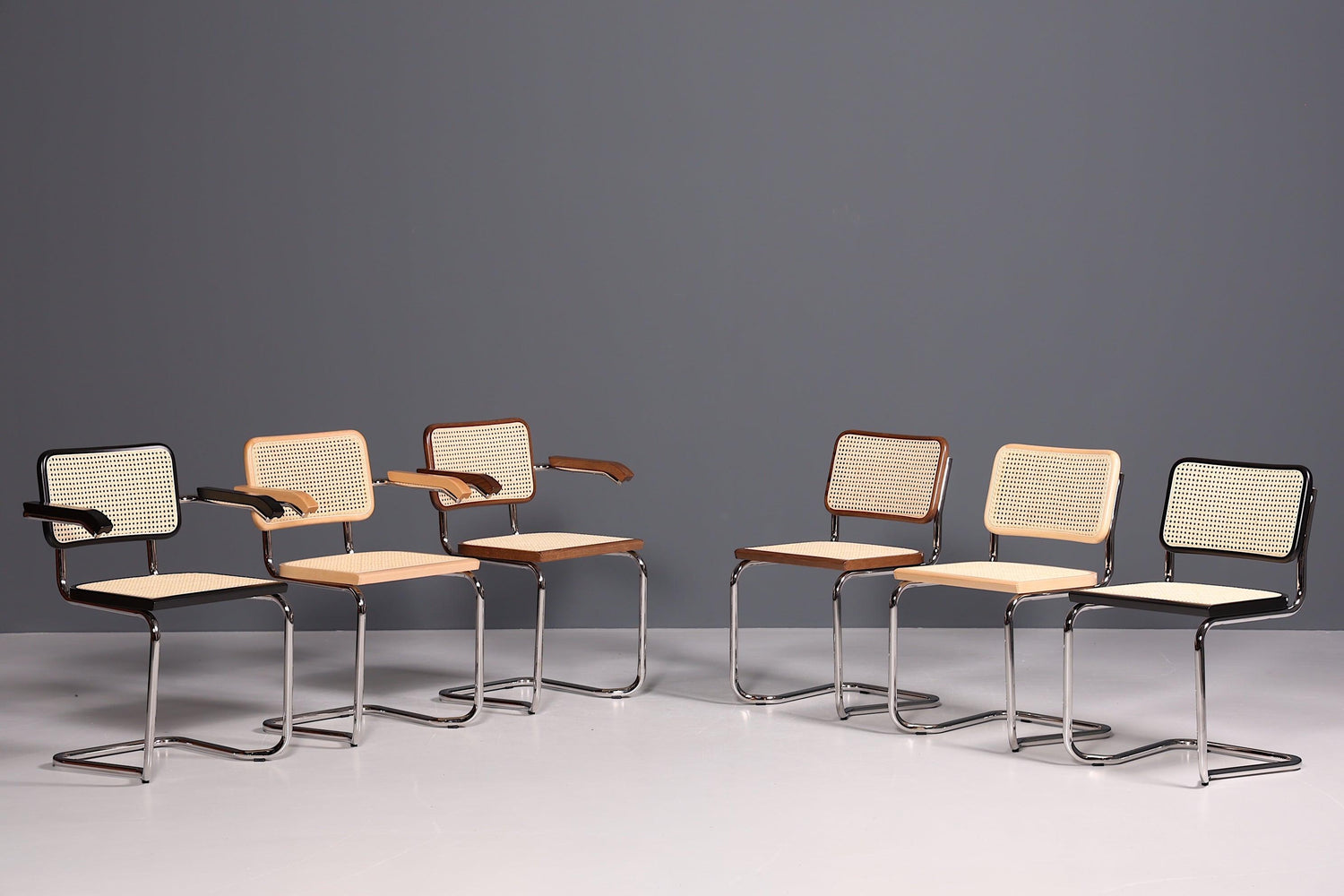 Korbgeflecht Freischwinger Stuhl "Milano" Made in Italy Braun Küchenstuhl Wippstuhl Wiener Geflecht