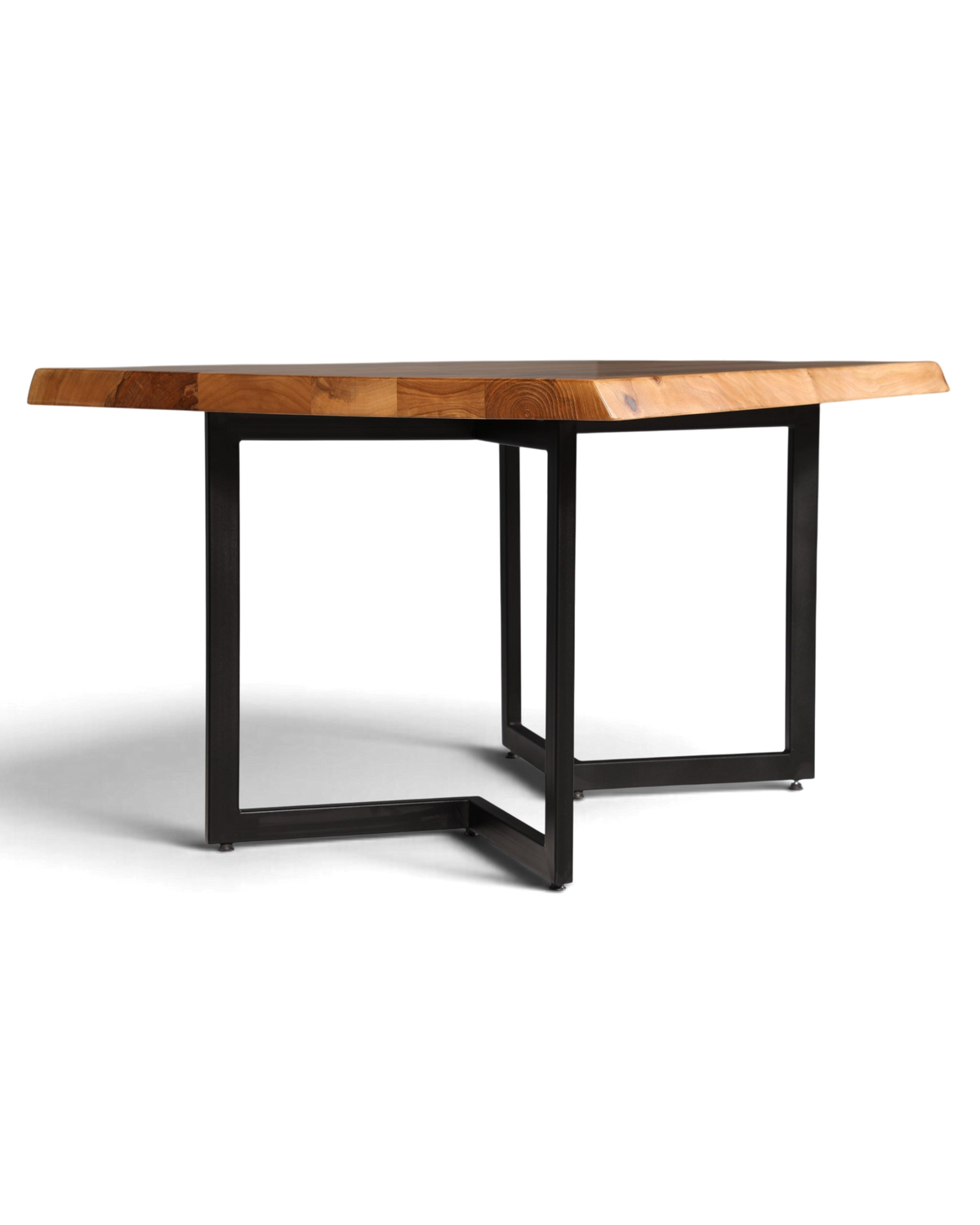 Stilvoller Nussbaum Tisch 140cm-90cm Esszimmer Tisch Baumkanten Platte massiv Holz Küchentisch
