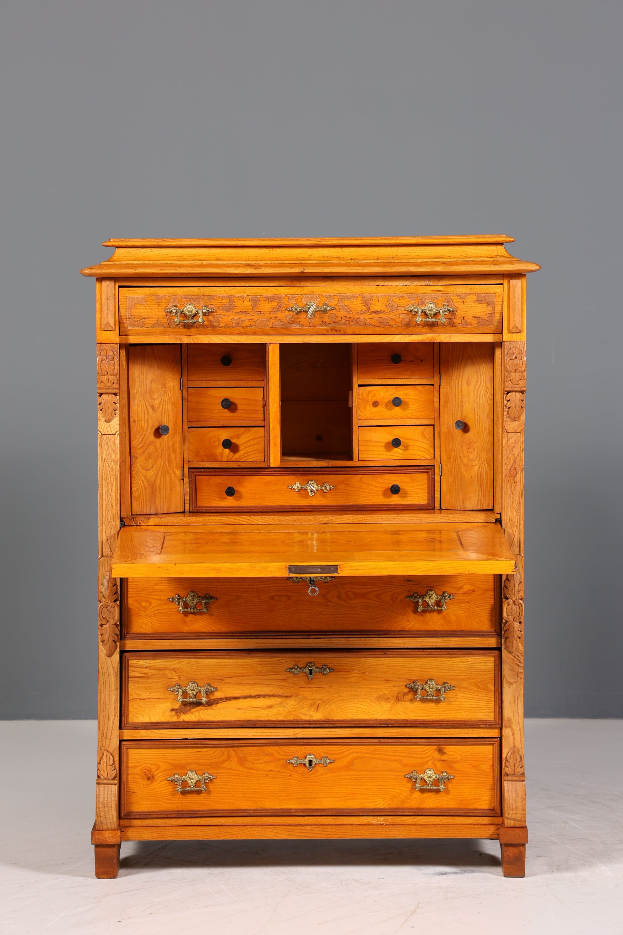 Wunderschöner Gründerzeit Sekretär Vertiko Highboard Louis Philippe Kommode Sekretär Schrank um 1880