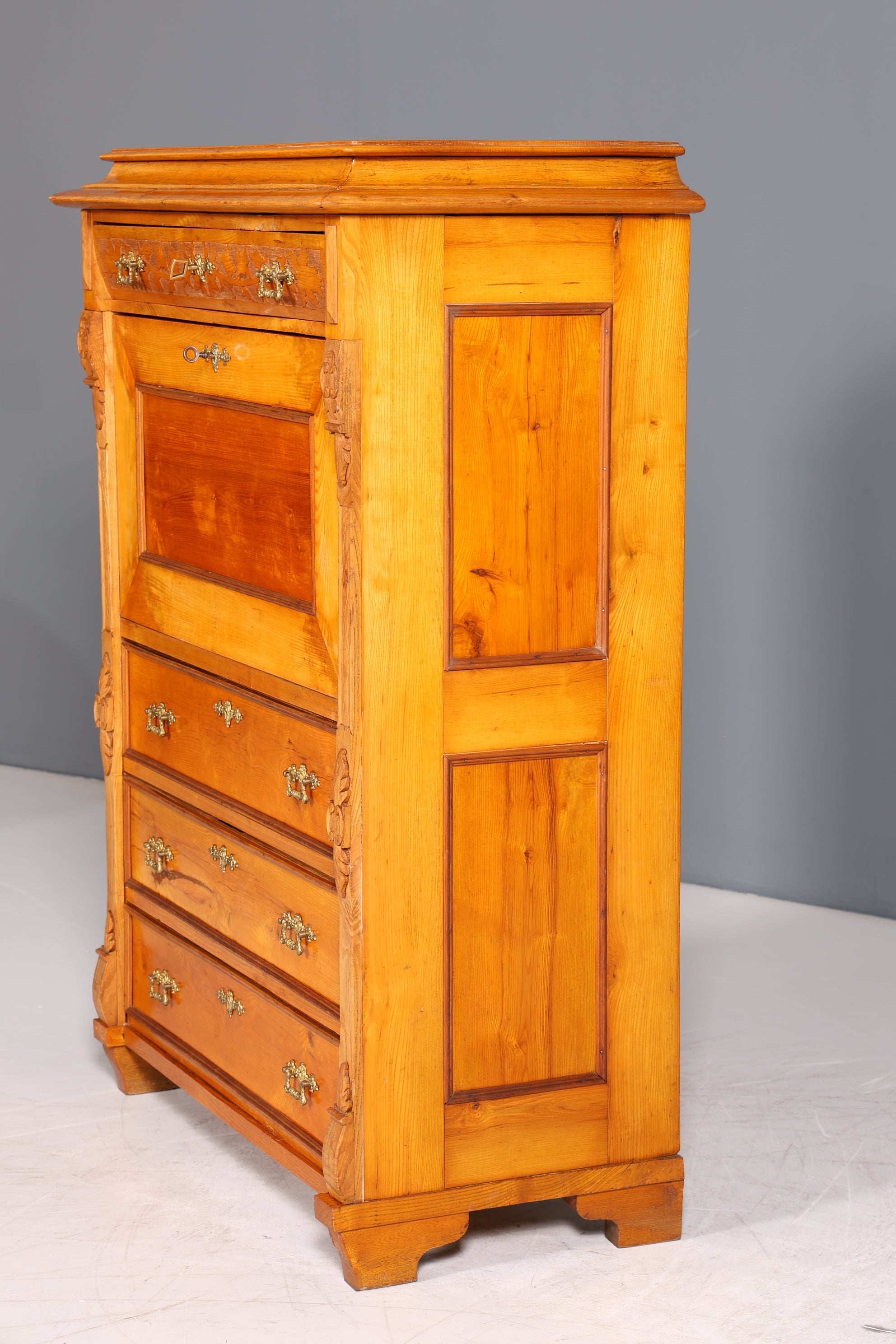 Wunderschöner Gründerzeit Sekretär Vertiko Highboard Louis Philippe Kommode Sekretär Schrank um 1880