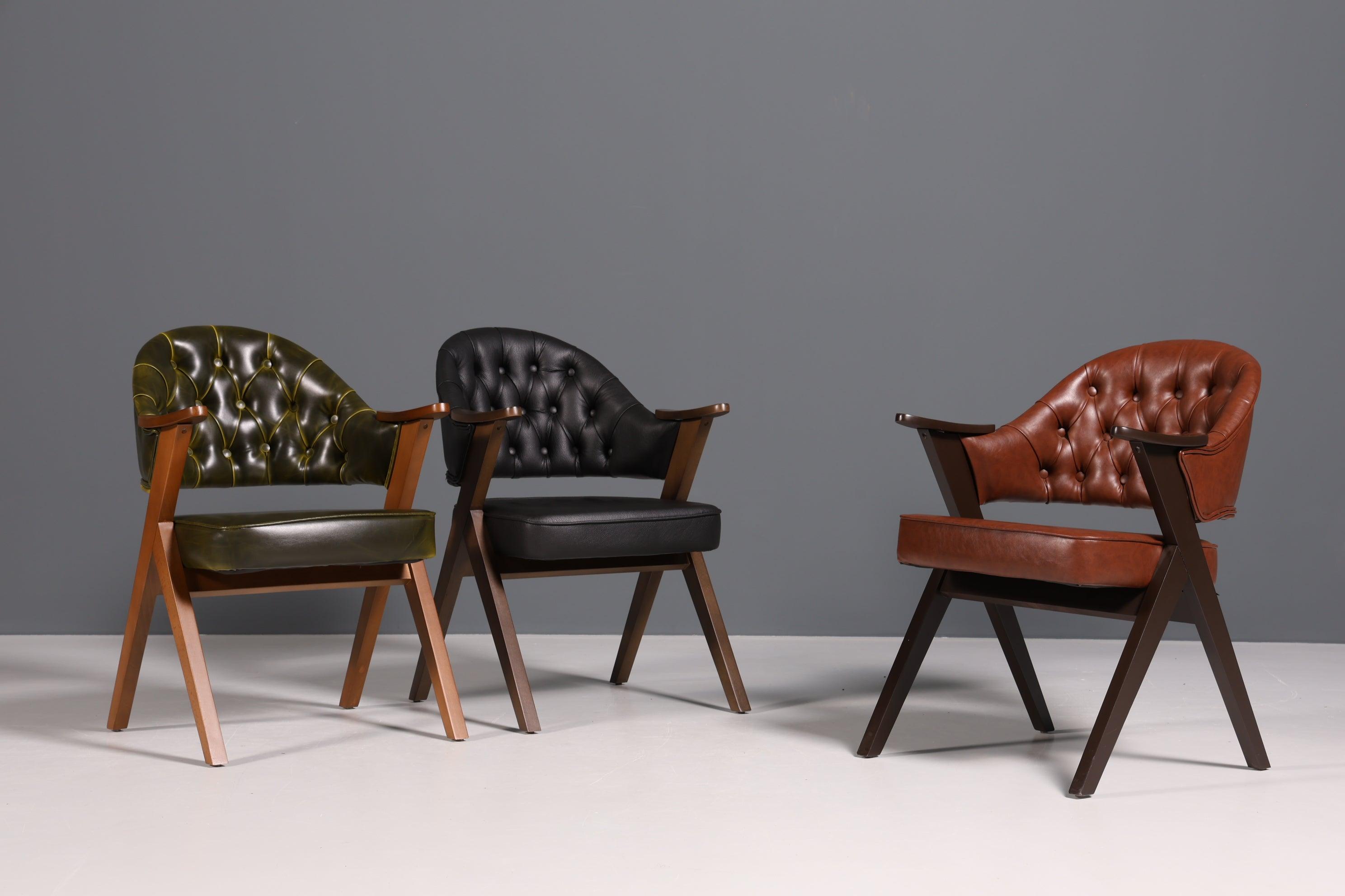 Luxuriöser "Manchester Brown" Stuhl Armlehnstuhl Bürostuhl Chesterfield Stil Esszimmerstuhl Lounge Stuhl