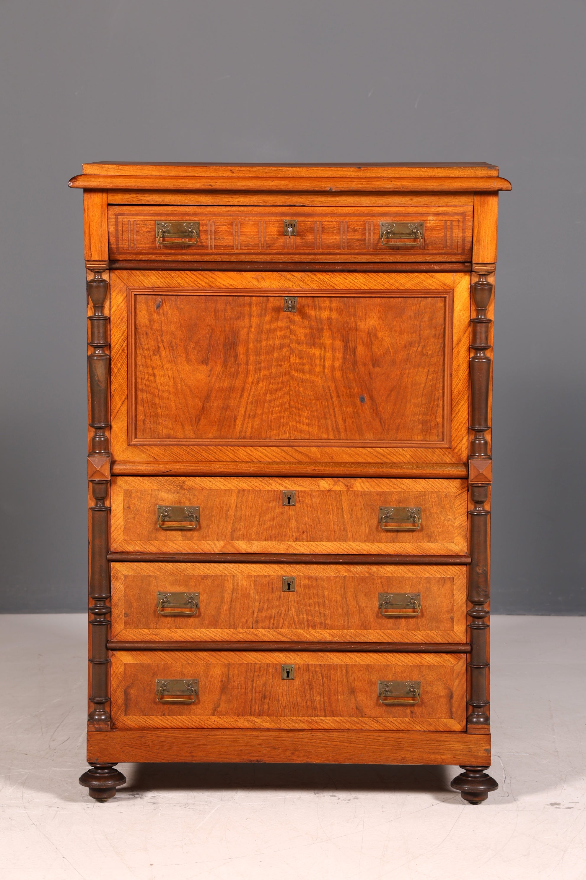 Traumhafter Gründerzeit Sekretär Jugendstil Kommode Antik Schubladenkommode Vertiko Highboard