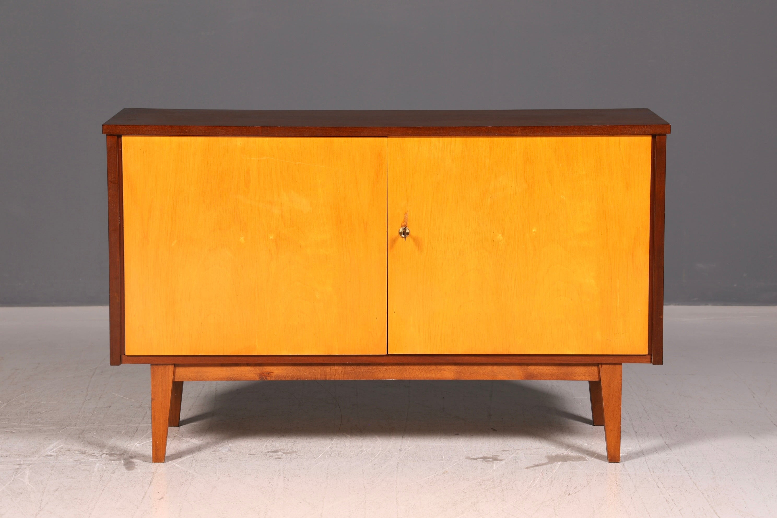 Wunderschöner Mid Century Schrank Vintage Flur Kommode Retro TV Sideboard 60s Holz