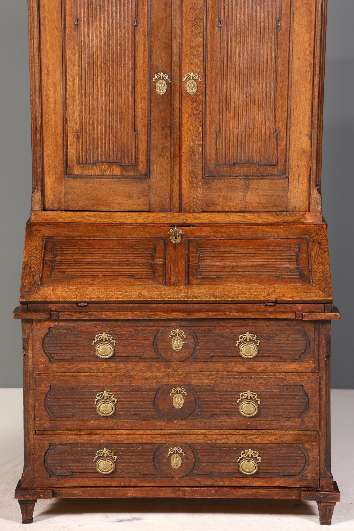 Beeindruckender Biedermeier Sekretär Louis Seize Aufsatzsekretär um 1810 Schreibkommode Büroschrank Kommode