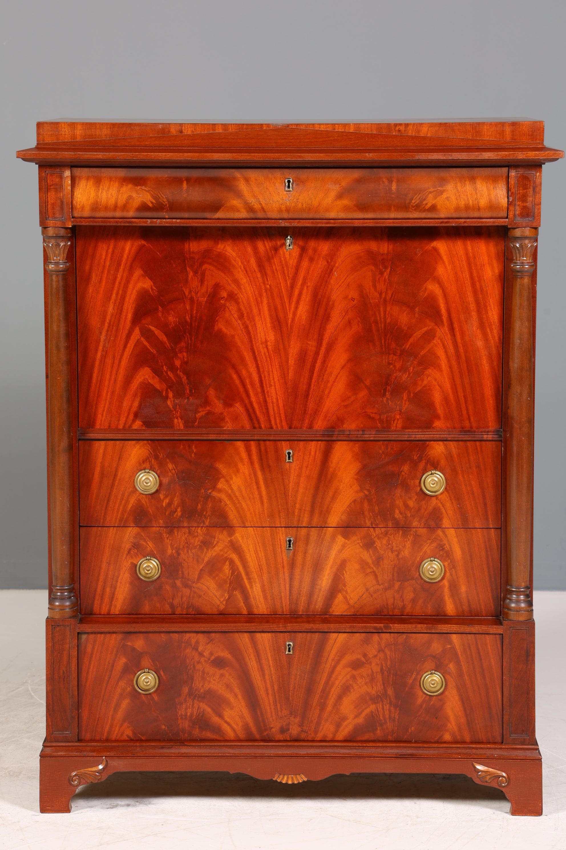 Stilvoller Original Biedermeier Sekretär um 1860 Englisch Kommode Antik Bürokommode