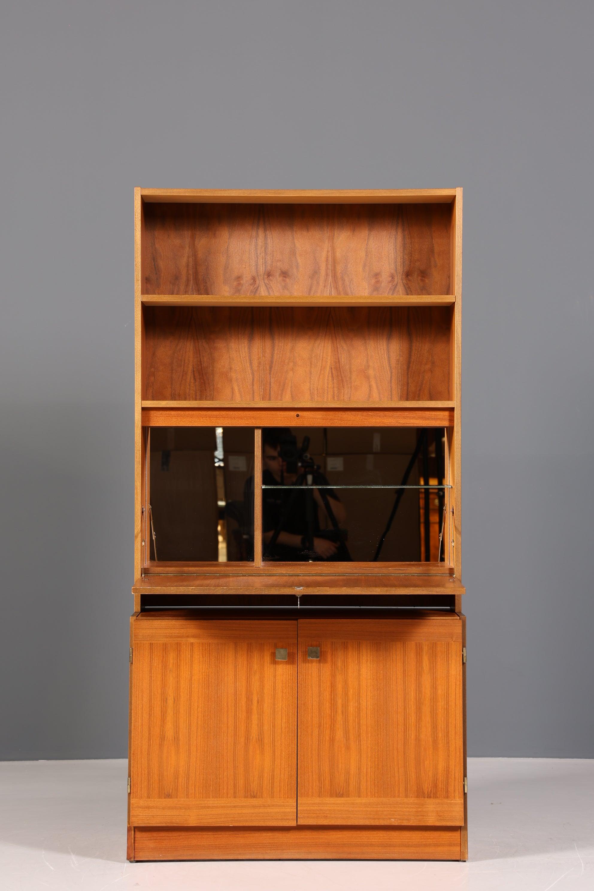 Wunderschönes Mid Century Schrank Vintage Teak Holz Sekretär Regal Retro Bücherregal 60s