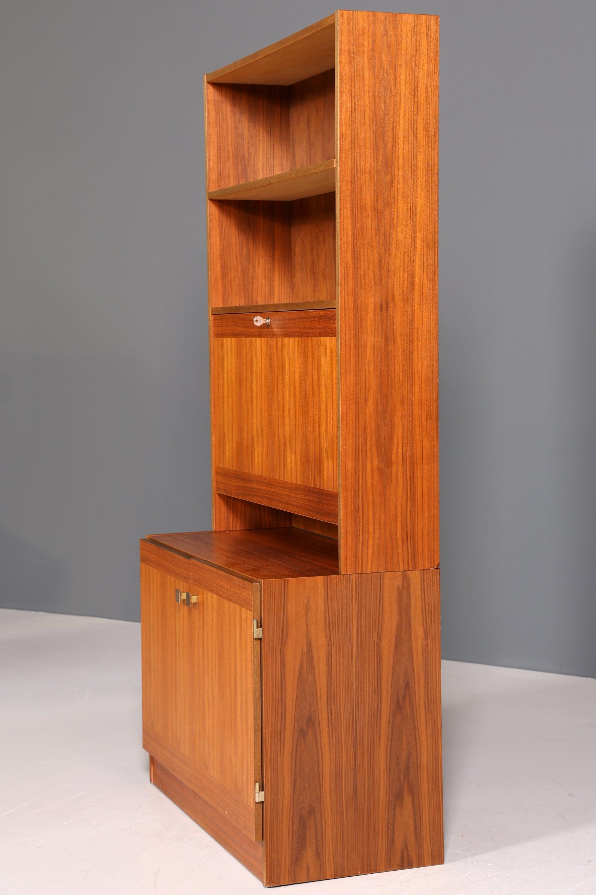 Wunderschönes Mid Century Schrank Vintage Teak Holz Sekretär Regal Retro Bücherregal 60s