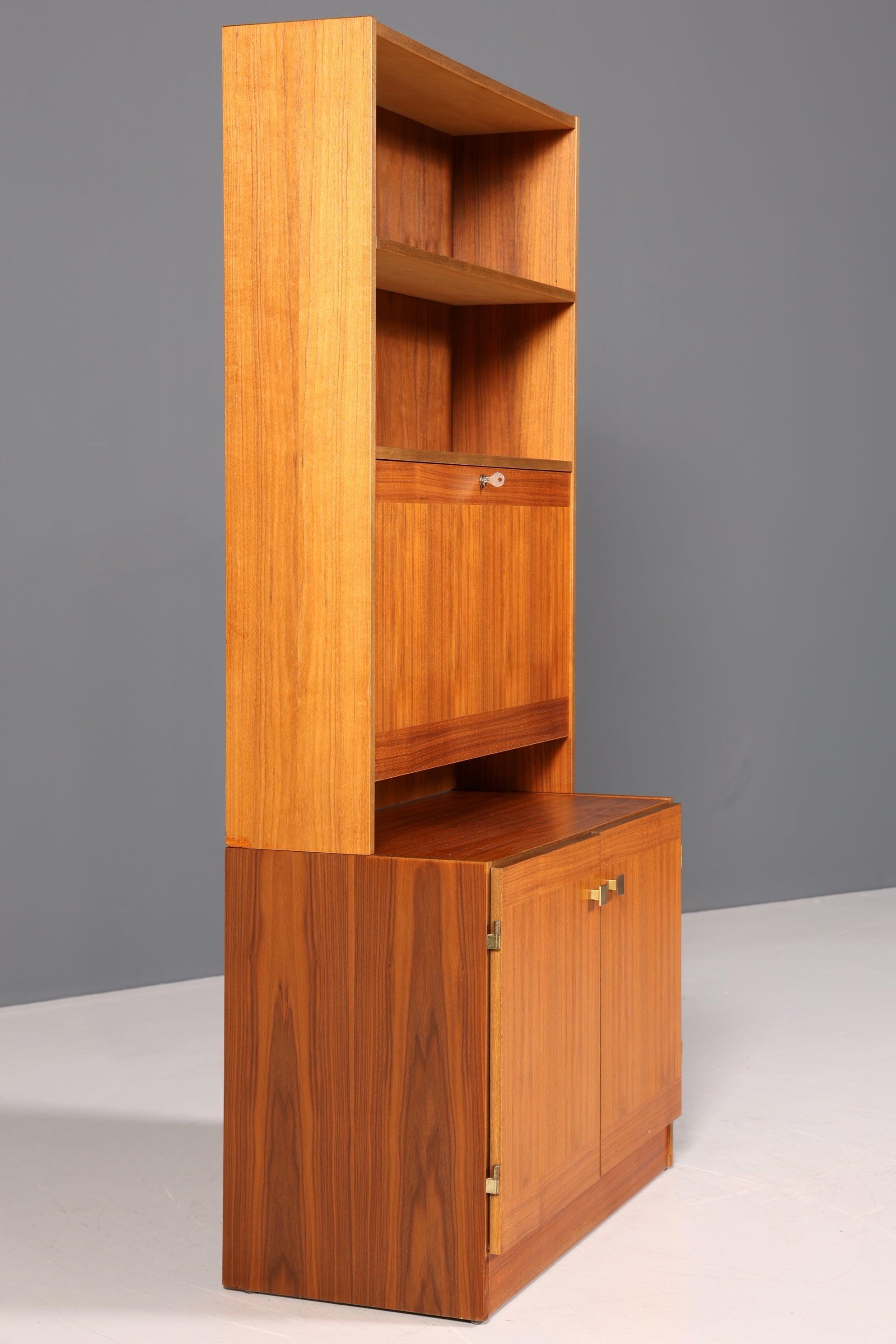 Wunderschönes Mid Century Schrank Vintage Teak Holz Sekretär Regal Retro Bücherregal 60s
