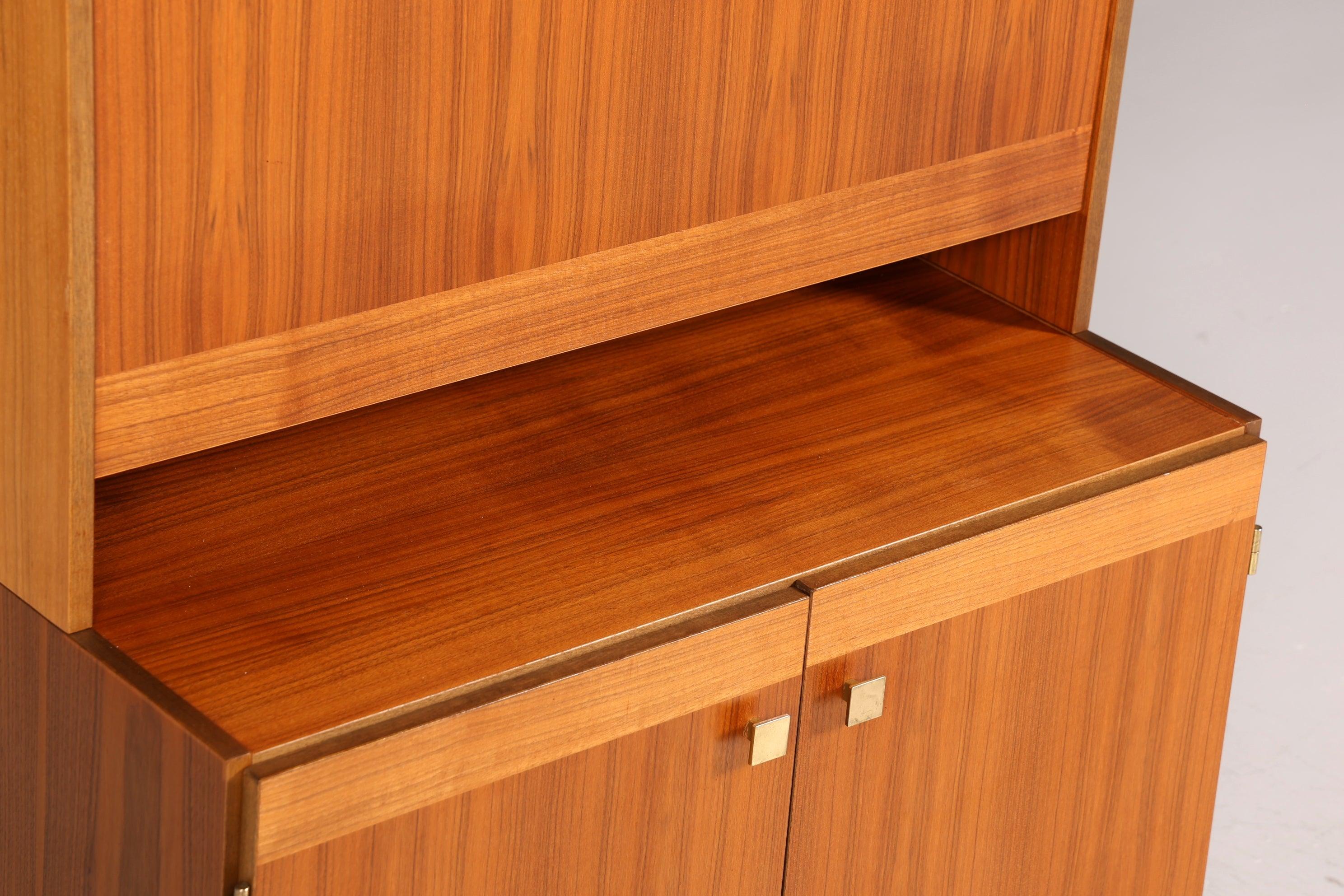 Wunderschönes Mid Century Schrank Vintage Teak Holz Sekretär Regal Retro Bücherregal 60s