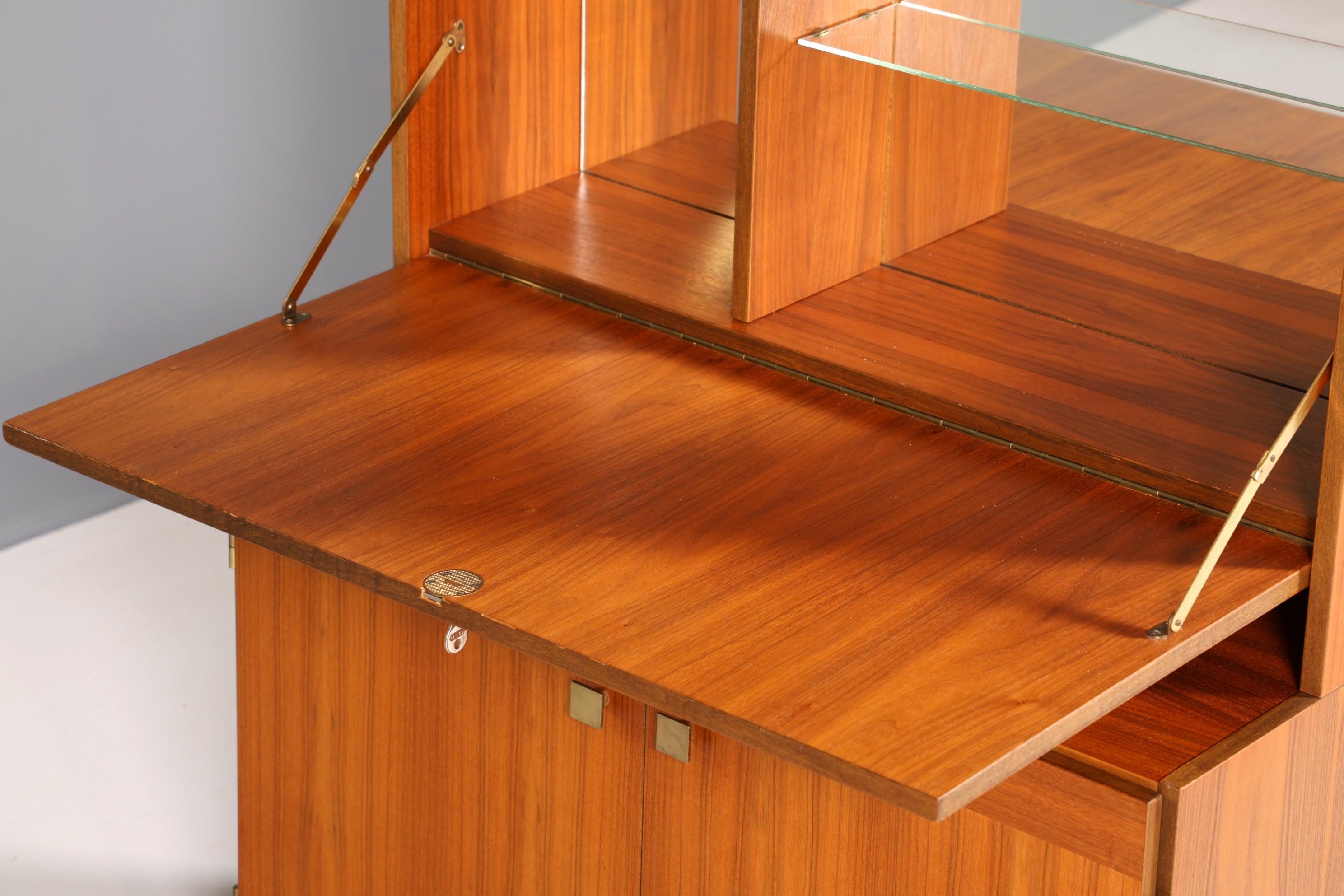 Wunderschönes Mid Century Schrank Vintage Teak Holz Sekretär Regal Retro Bücherregal 60s