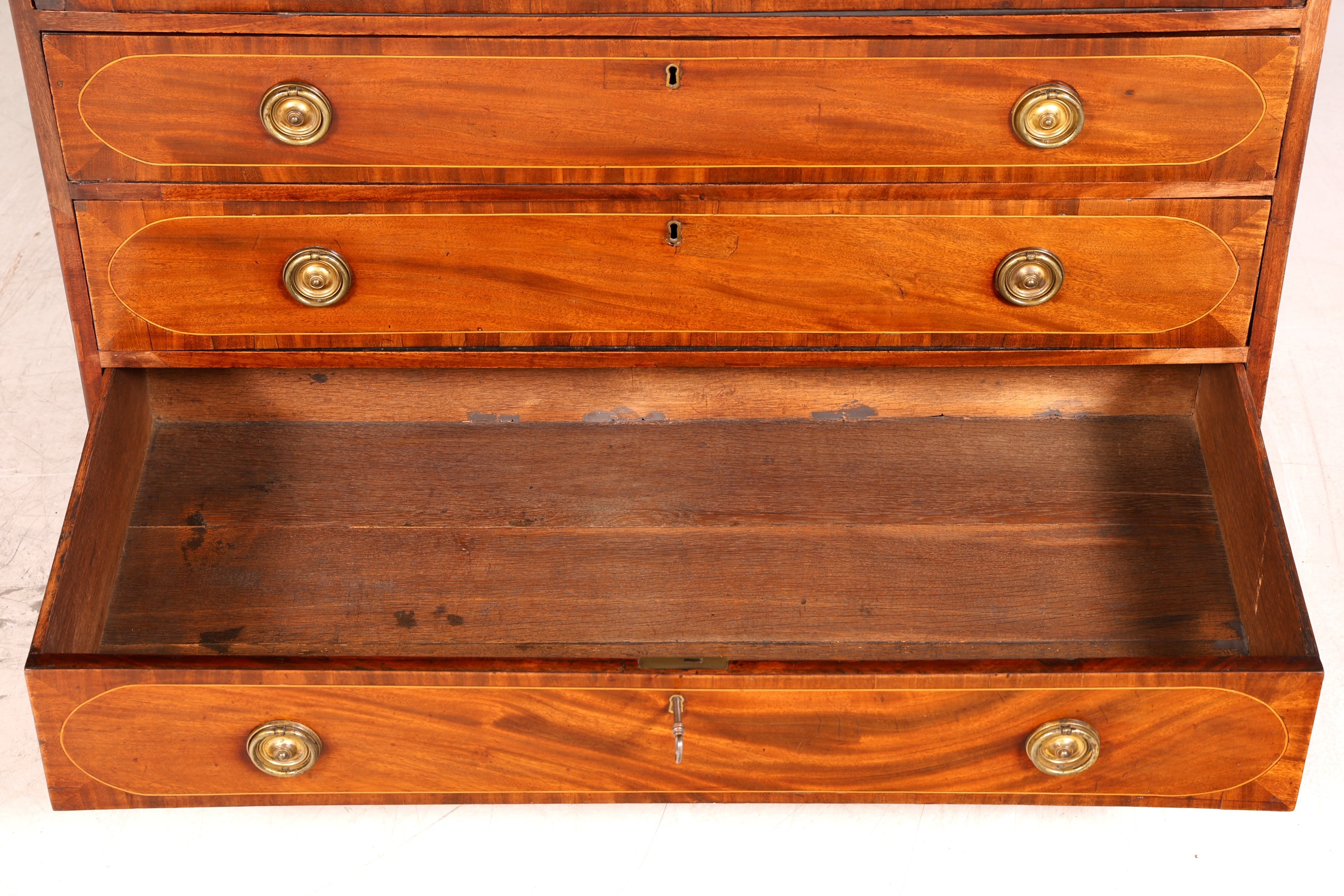 G785 Finish Wunderschöne Englische Vitrine Bibliothek Sekretär echt Holz Antik Schrank Regal (Kopie)