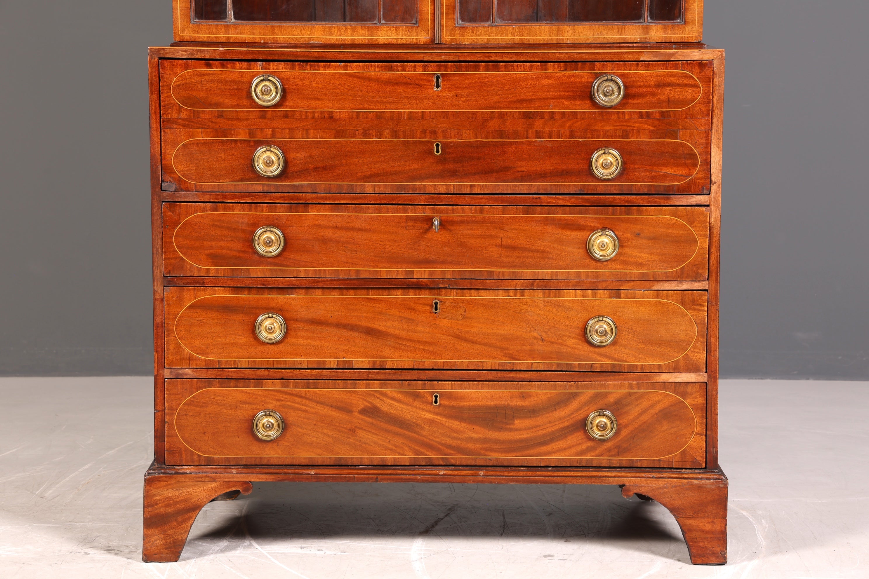 G785 Finish Wunderschöne Englische Vitrine Bibliothek Sekretär echt Holz Antik Schrank Regal (Kopie)
