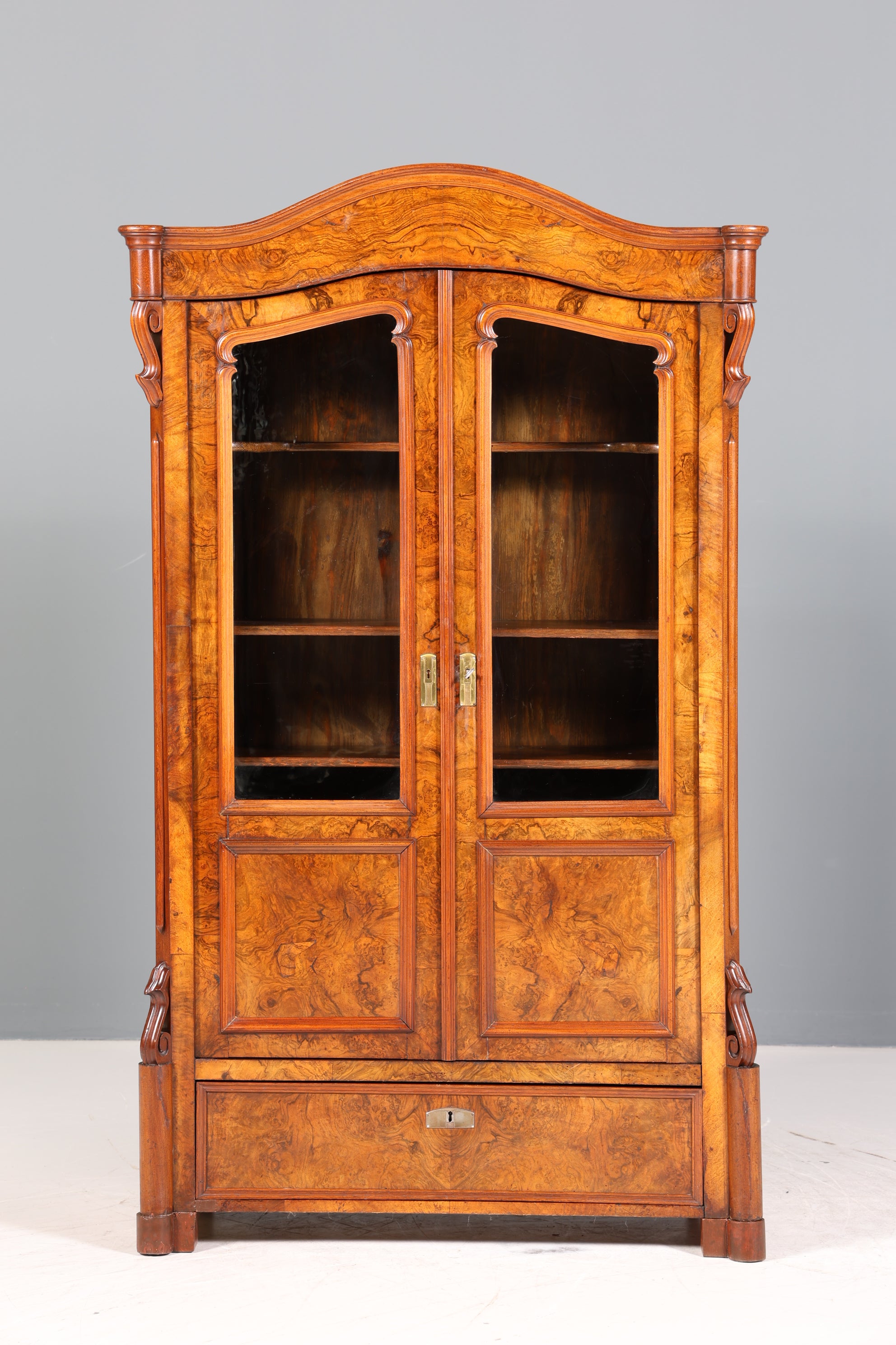 Traumhafte Louis Philippe Vitrine Antik Biedermeier Schrank echt Holz um 1880 Geschirrschrank