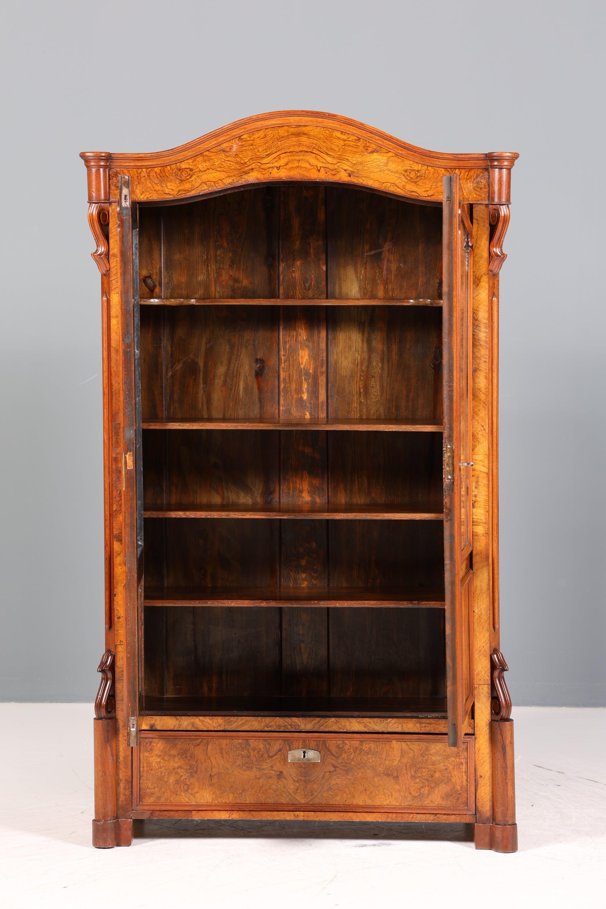 Traumhafte Louis Philippe Vitrine Antik Biedermeier Schrank echt Holz um 1880 Geschirrschrank