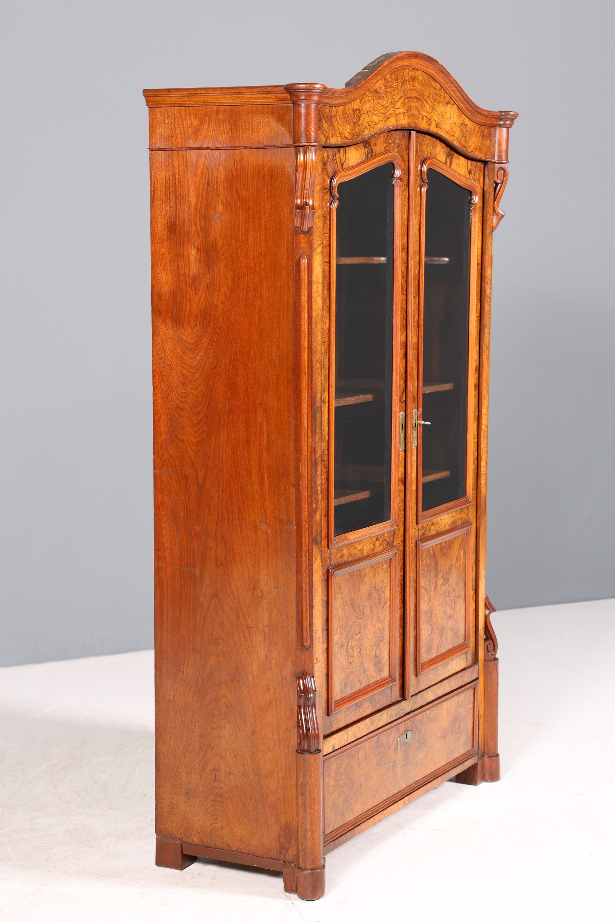 Traumhafte Louis Philippe Vitrine Antik Biedermeier Schrank echt Holz um 1880 Geschirrschrank